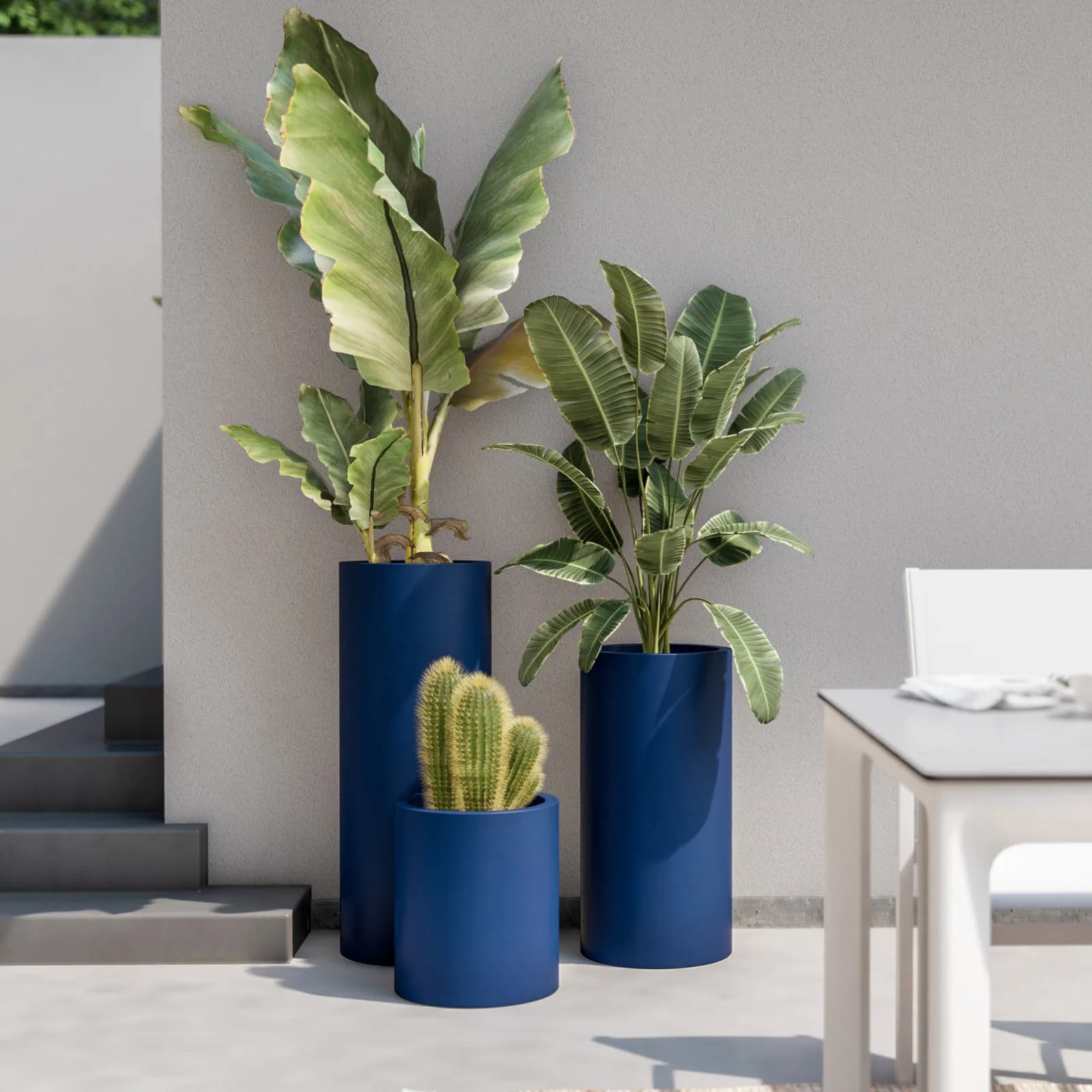 Portavaso da esterno 90 h cm in polietilene blu - Contesly
