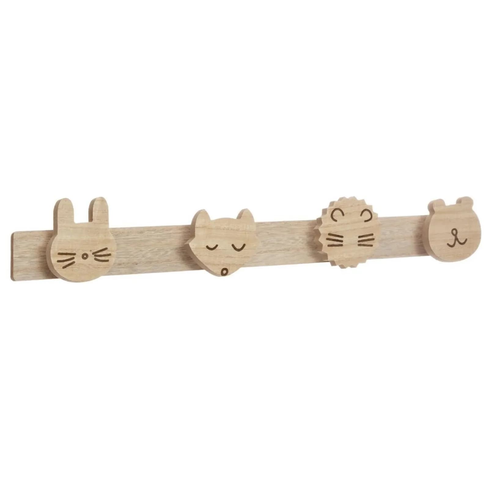 Appendiabiti con 4 ganci a forma di animali 55 cm in legno - Kids