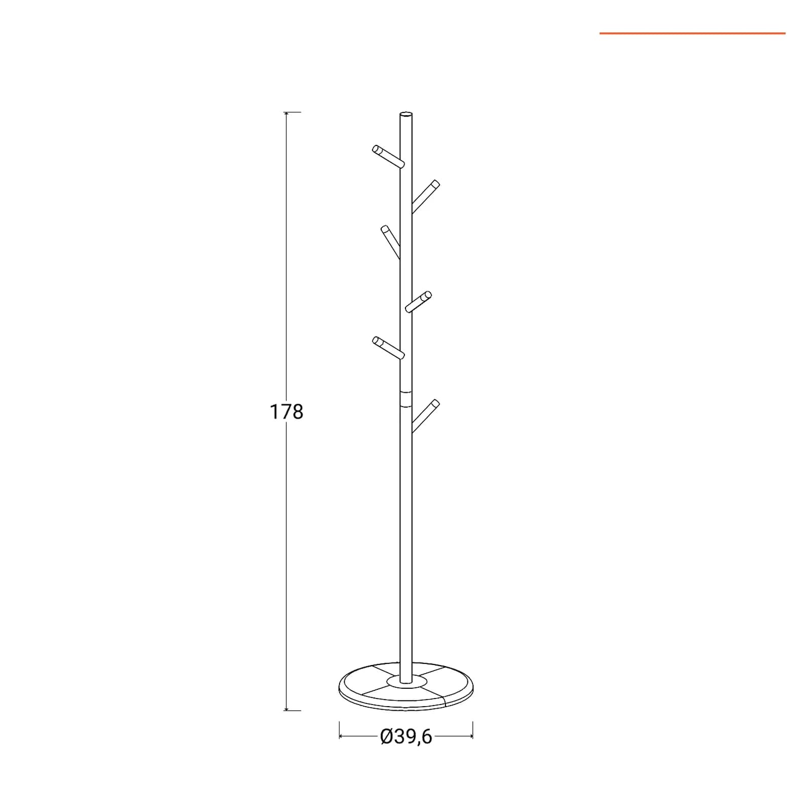 Appendiabiti in bambù con base in metallo nero - Kreed