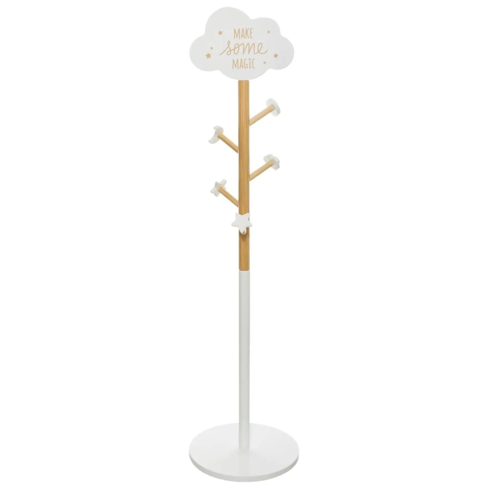 Appendiabiti nuvola per bambini D35x135 cm in legno bianco - Nuvy