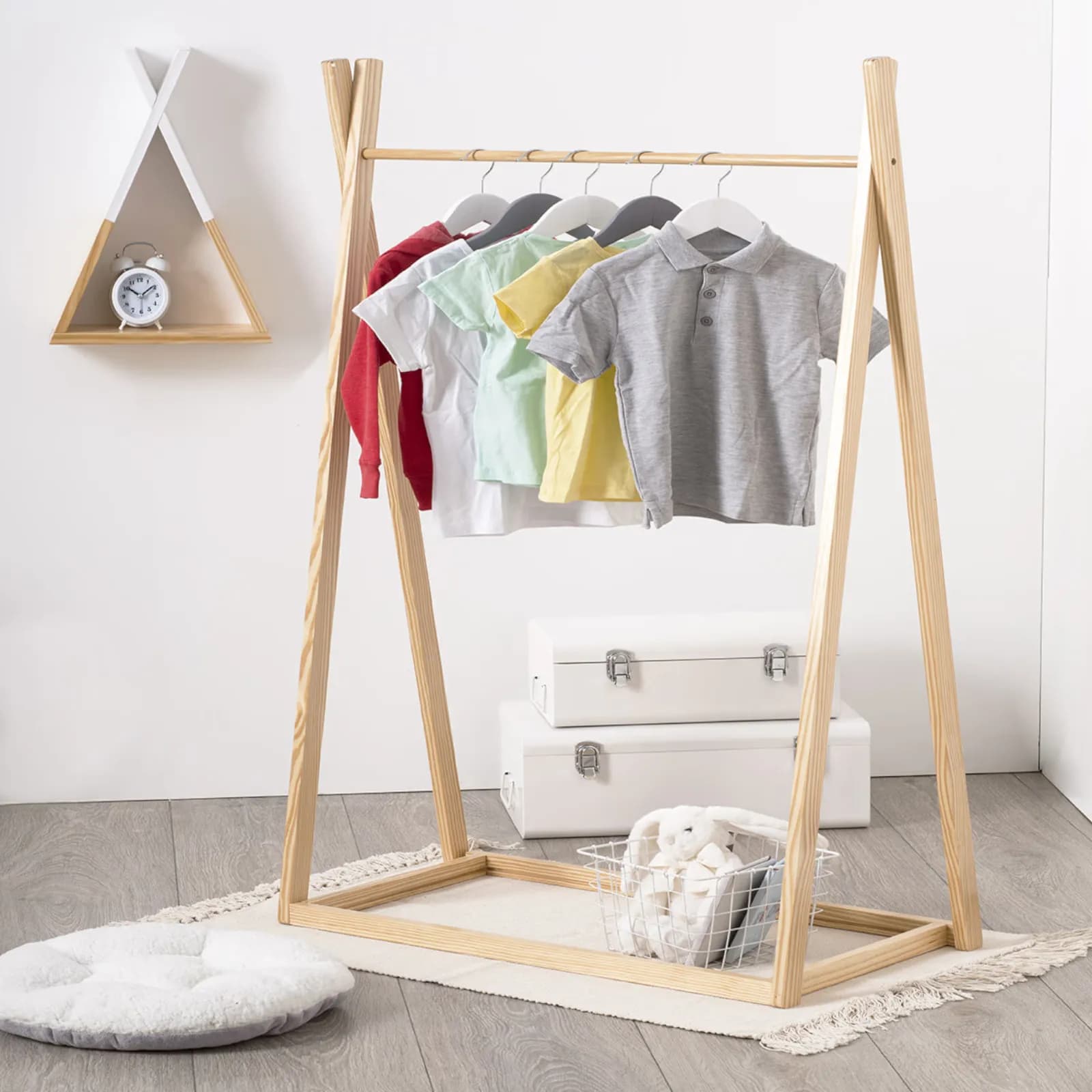 Appendiabiti per bambini 78x126h cm in legno di pino - Kids