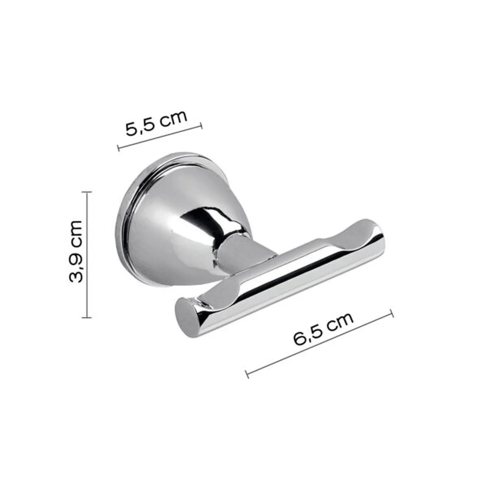 Appendino doppio in acciaio inox e cromall cromo - Genziana di Gedy