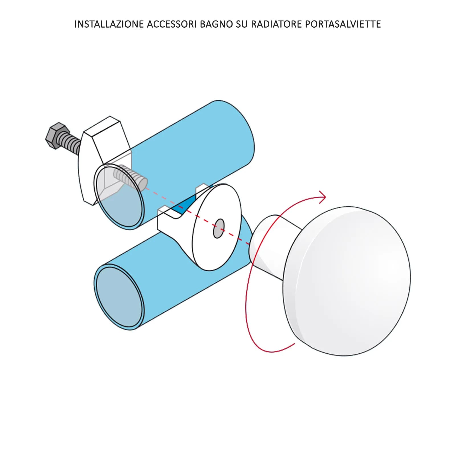 Appendino in abs cromato per radiatori o scaldasalviette 4 cm in foglia