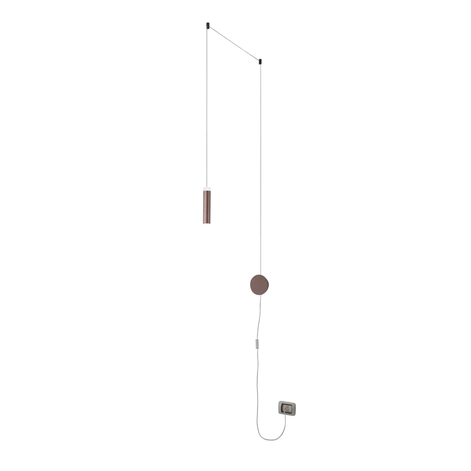 Applique 400 cm con cavo regolabile in alluminio color bronzo rosato