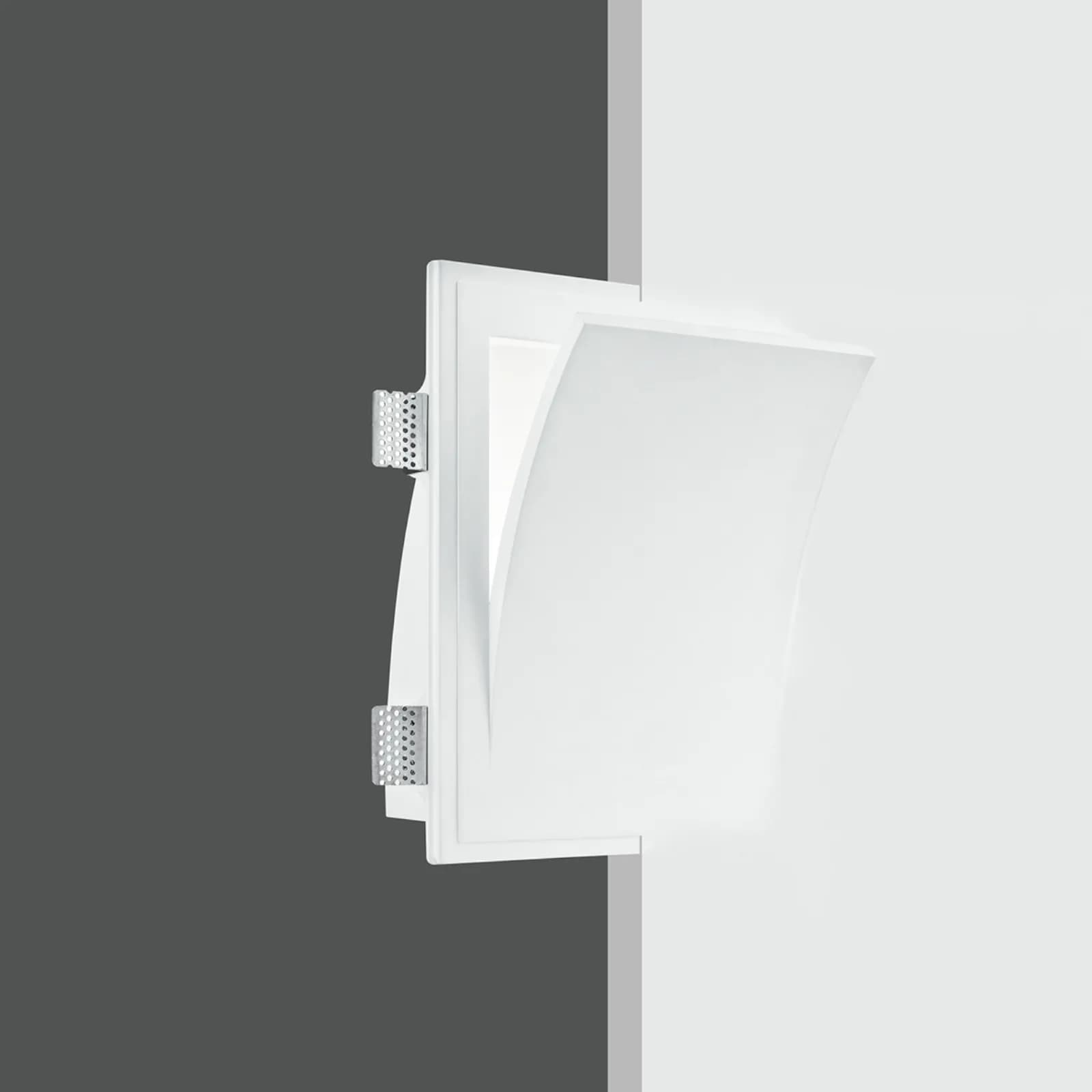 Applique da incasso 25,5x31,5 cm in gesso bianco