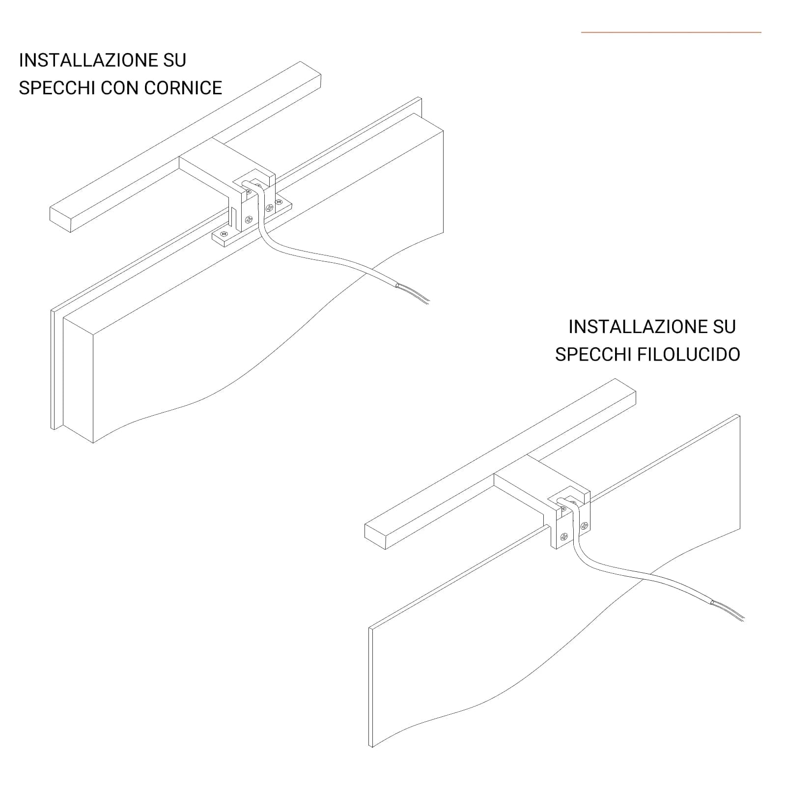 Applique LED 30 cm in abs luce fredda - Light