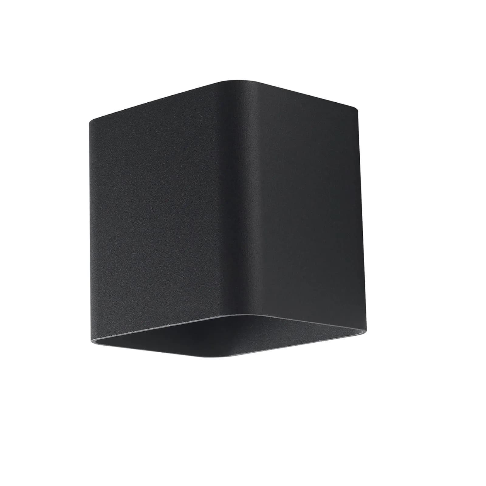 Applique LED biemissione da esterno 11x11 cm in alluminio goffrato nero - Forks