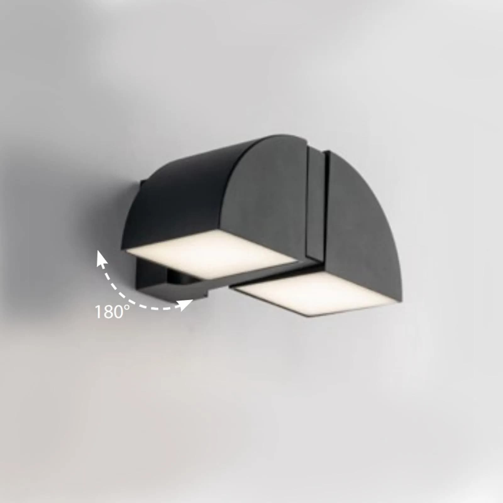 Applique LED da esterno regolabile 15,3x20,2 cm in alluminio goffrato antracite