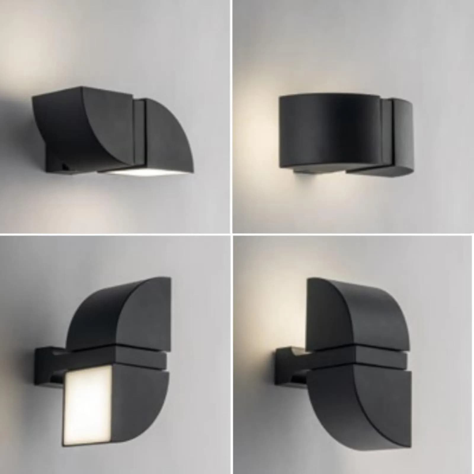 Applique LED da esterno regolabile 15,3x20,2 cm in alluminio goffrato antracite