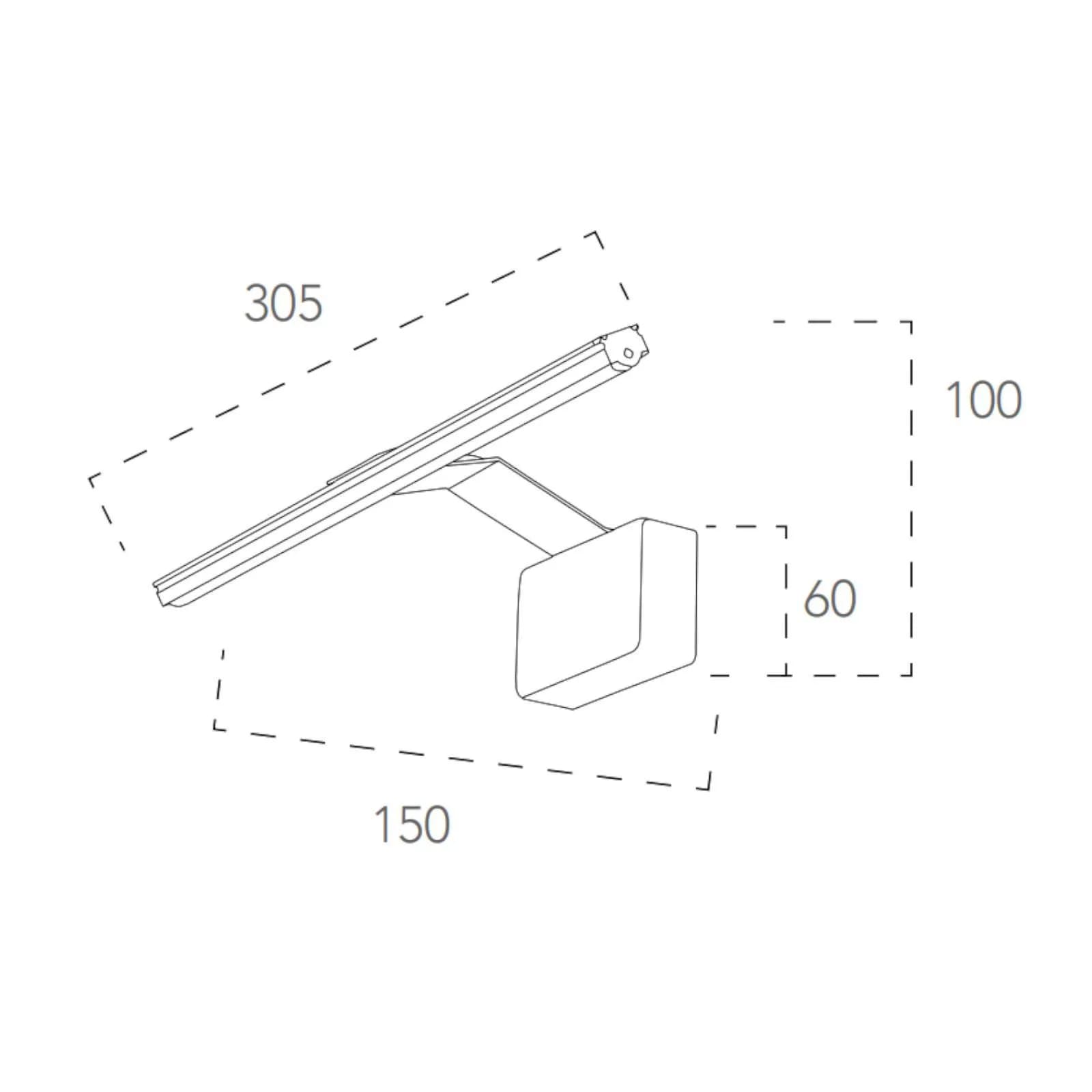 Applique LED da interno 30,5x10 cm alluminio goffrato bianco