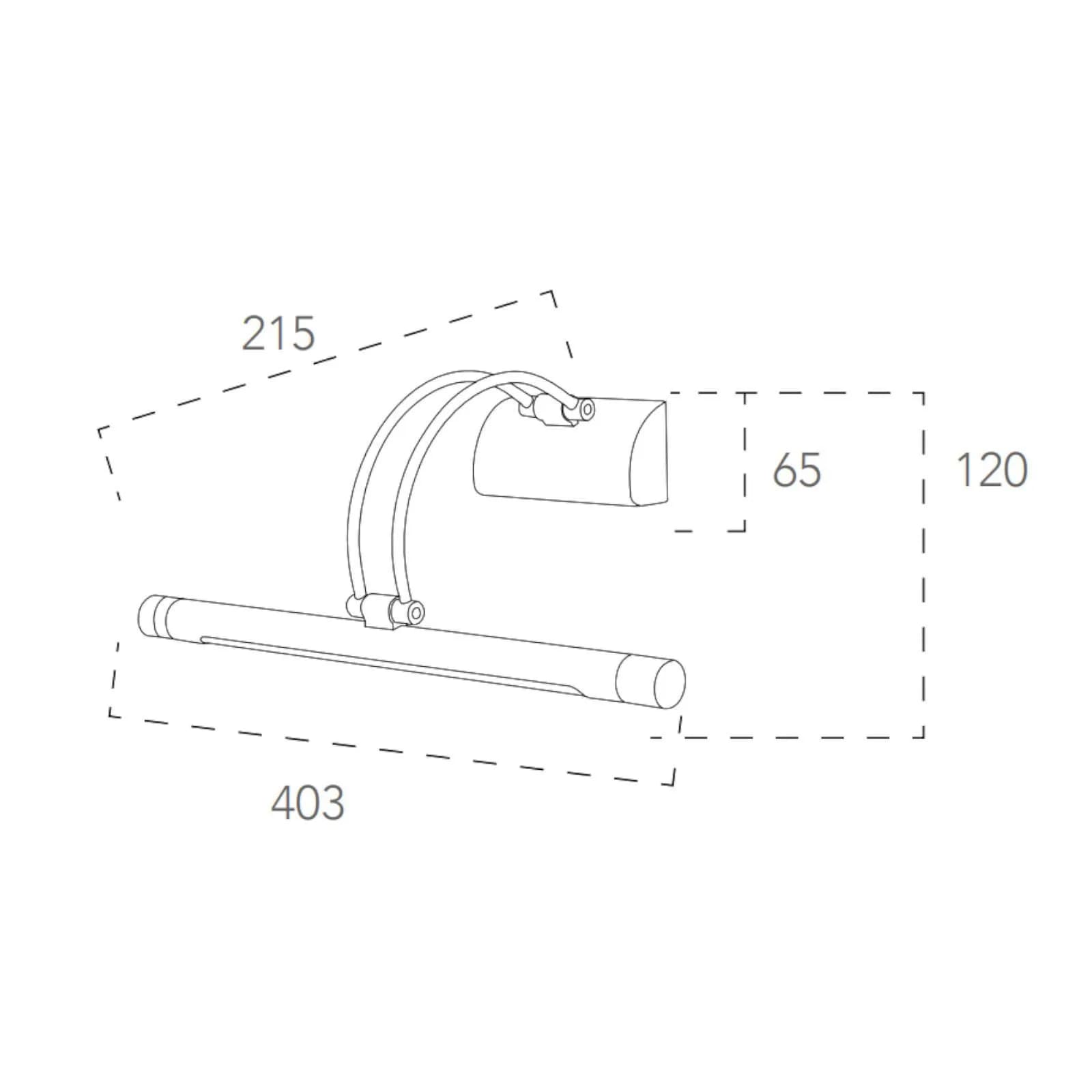 Applique LED da interno 40,3x12 cm metallo cromato