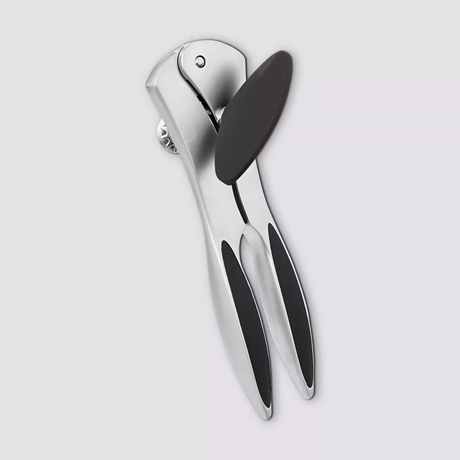 Apriscatole in zinco cromo con rivestimento antiscivolo nero