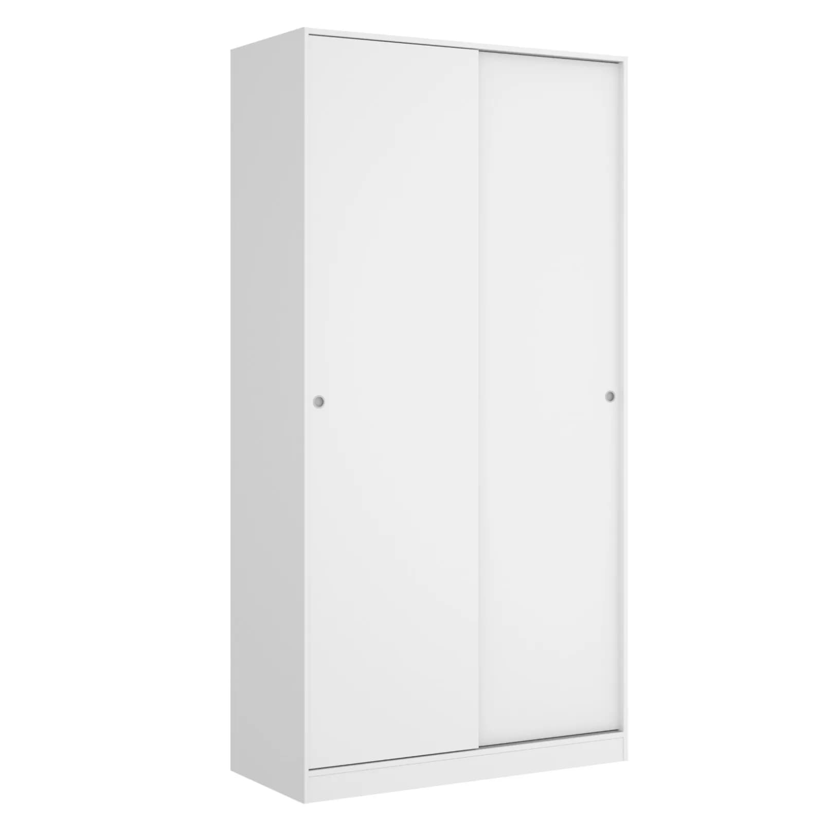 Armadio 100X204 h cm con porte scorrevoli in legno bianco opaco - Cosby