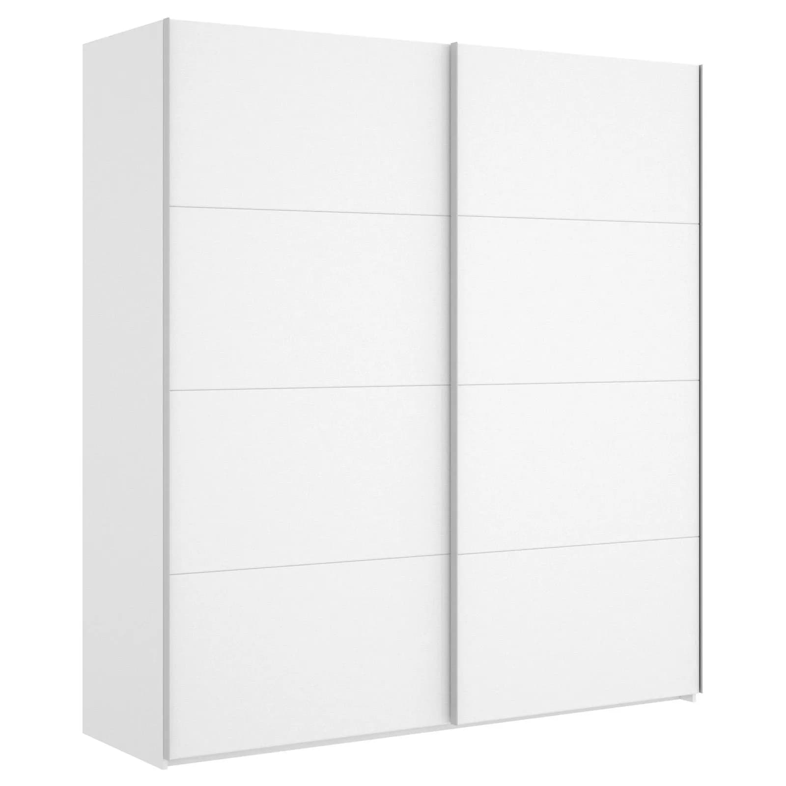 Armadio 180x204h cm con ante scorrevoli in legno bianco opaco - Cosby