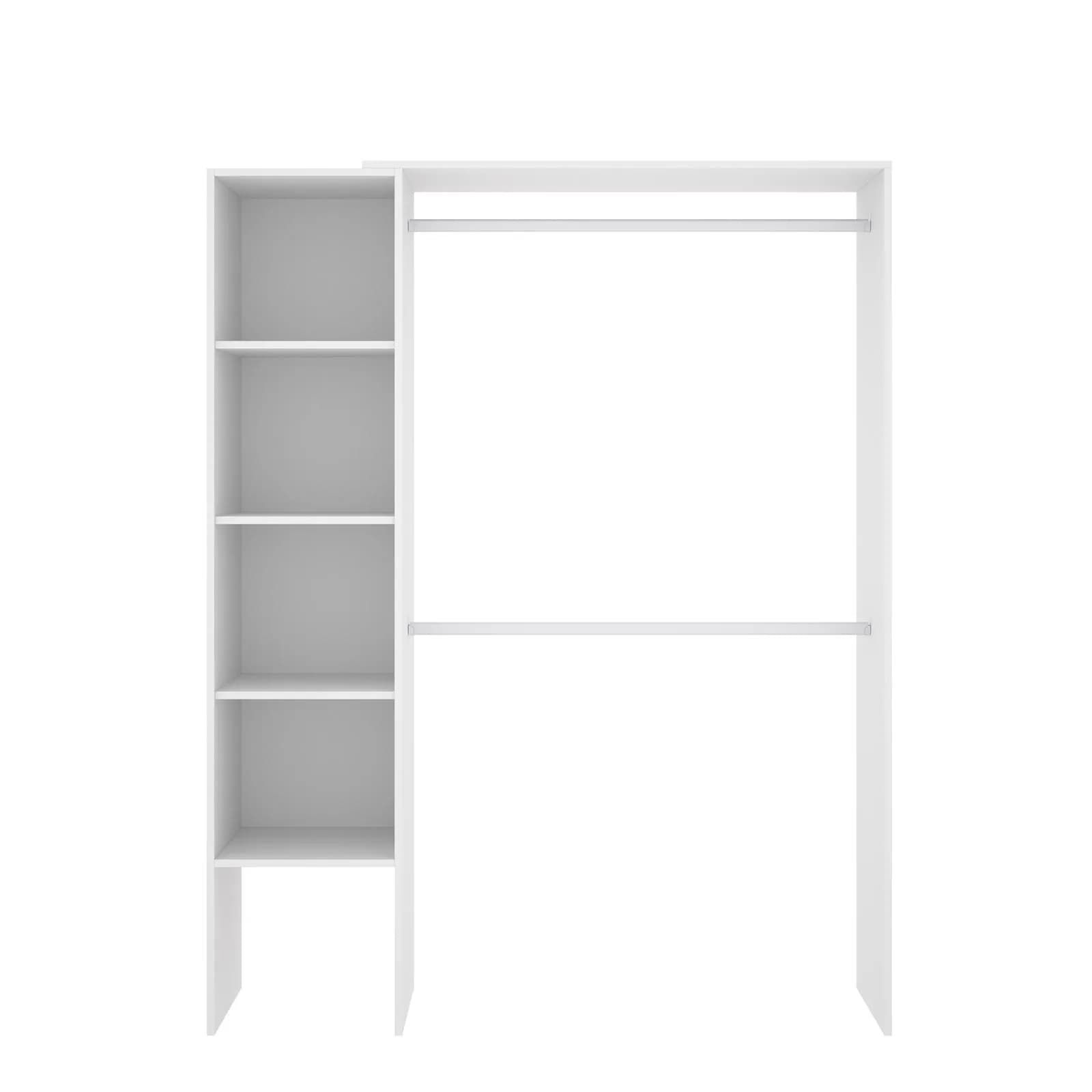Armadio regolabile 140-110x187 h cm in legno bianco - Bernac
