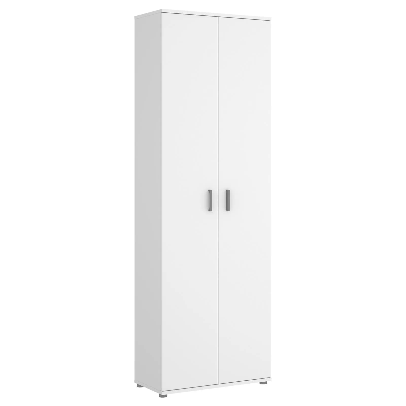 Scarpiera 61x190 h cm in legno bianco con 6 ripiani - Dagen