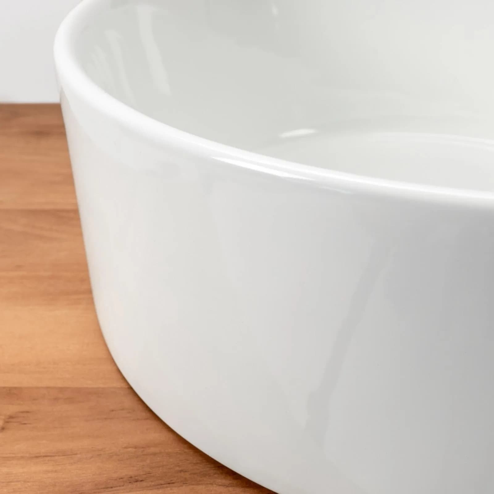 Bacinella in ceramica lavabo d'appoggio tondo 40 cm bianco lucido in ceramica