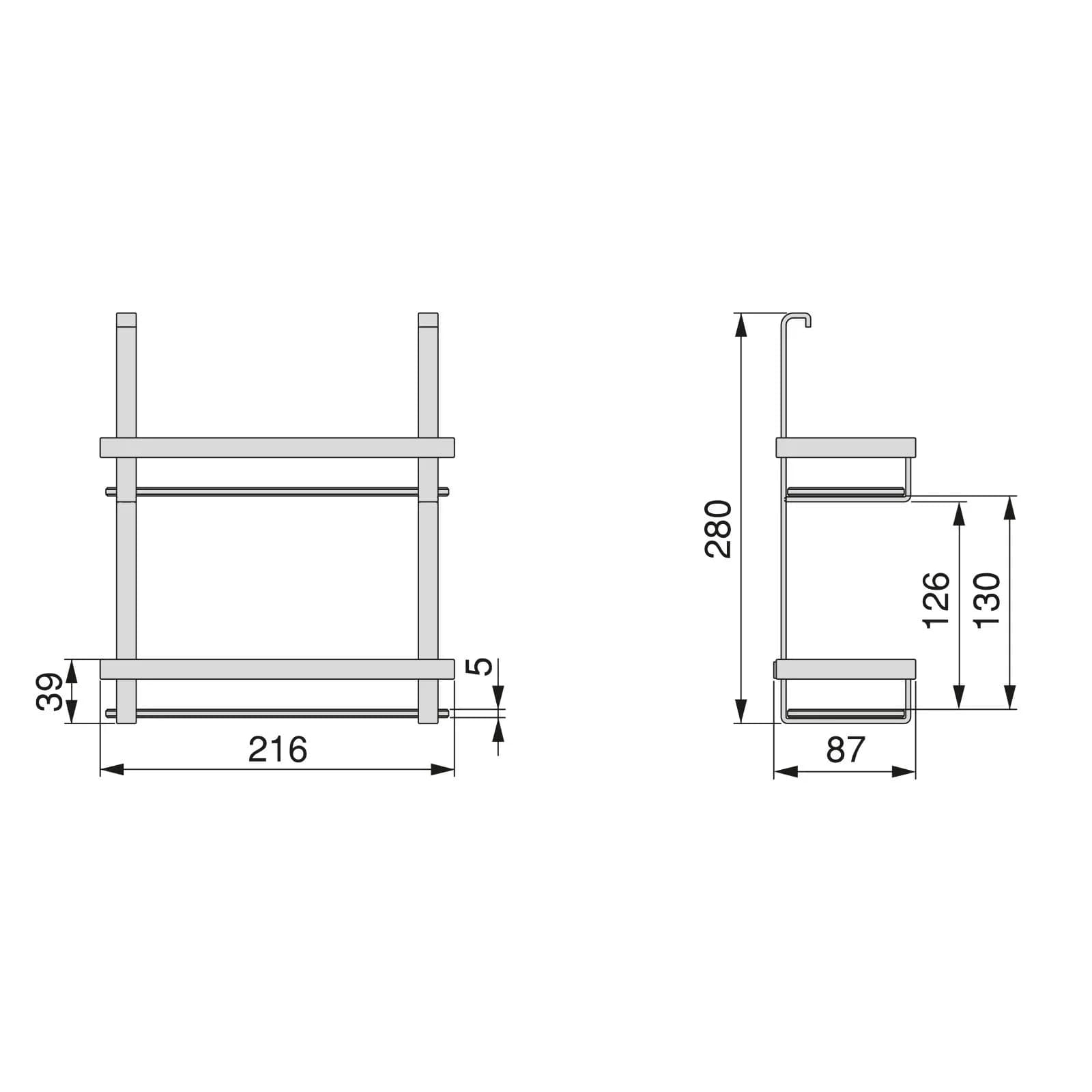 Barra portautensili da cucina 110 cm in alluminio antracite con 2 accessori in acciaio - Tensyo