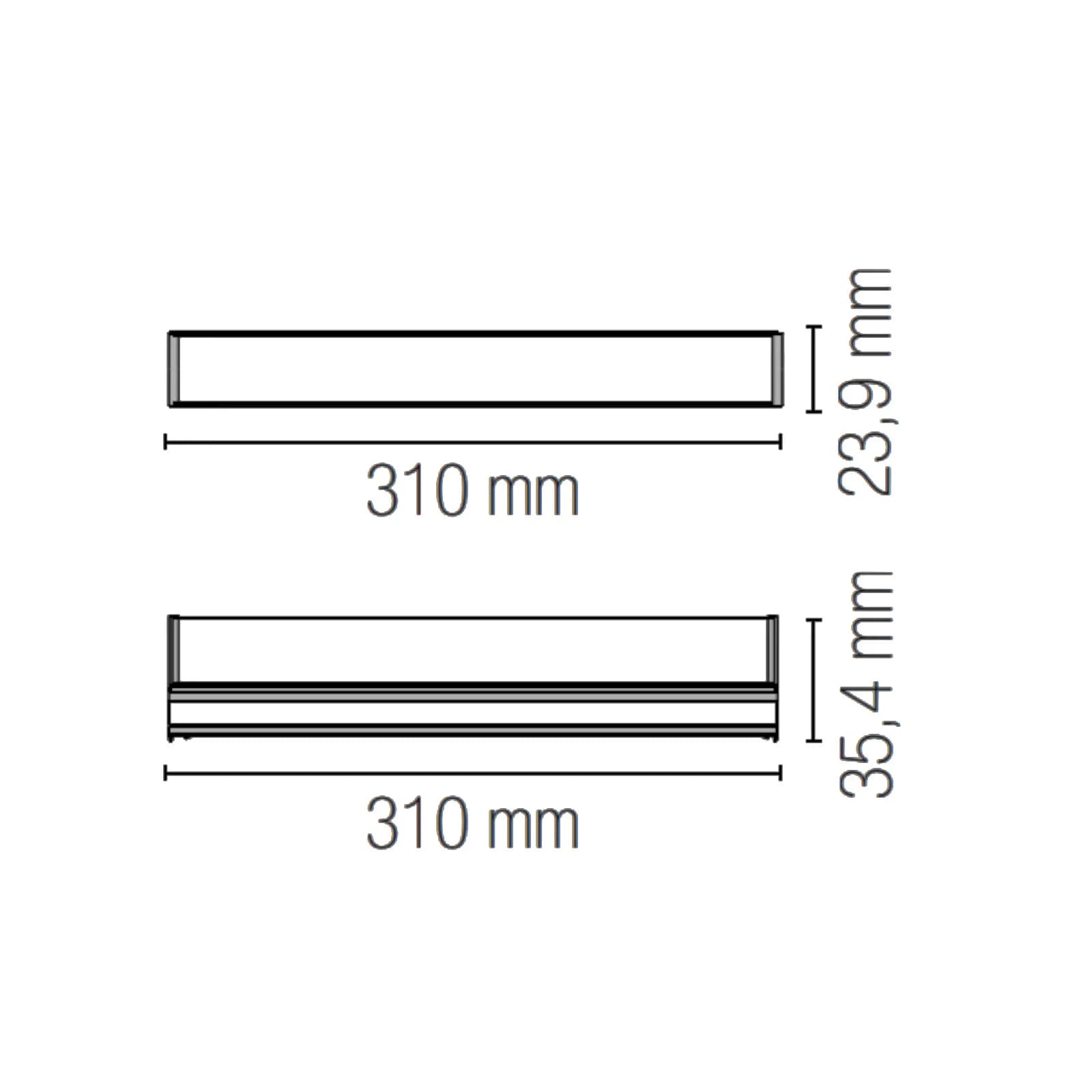 Barra sotto pensile LED 31 cm in alluminio bianco