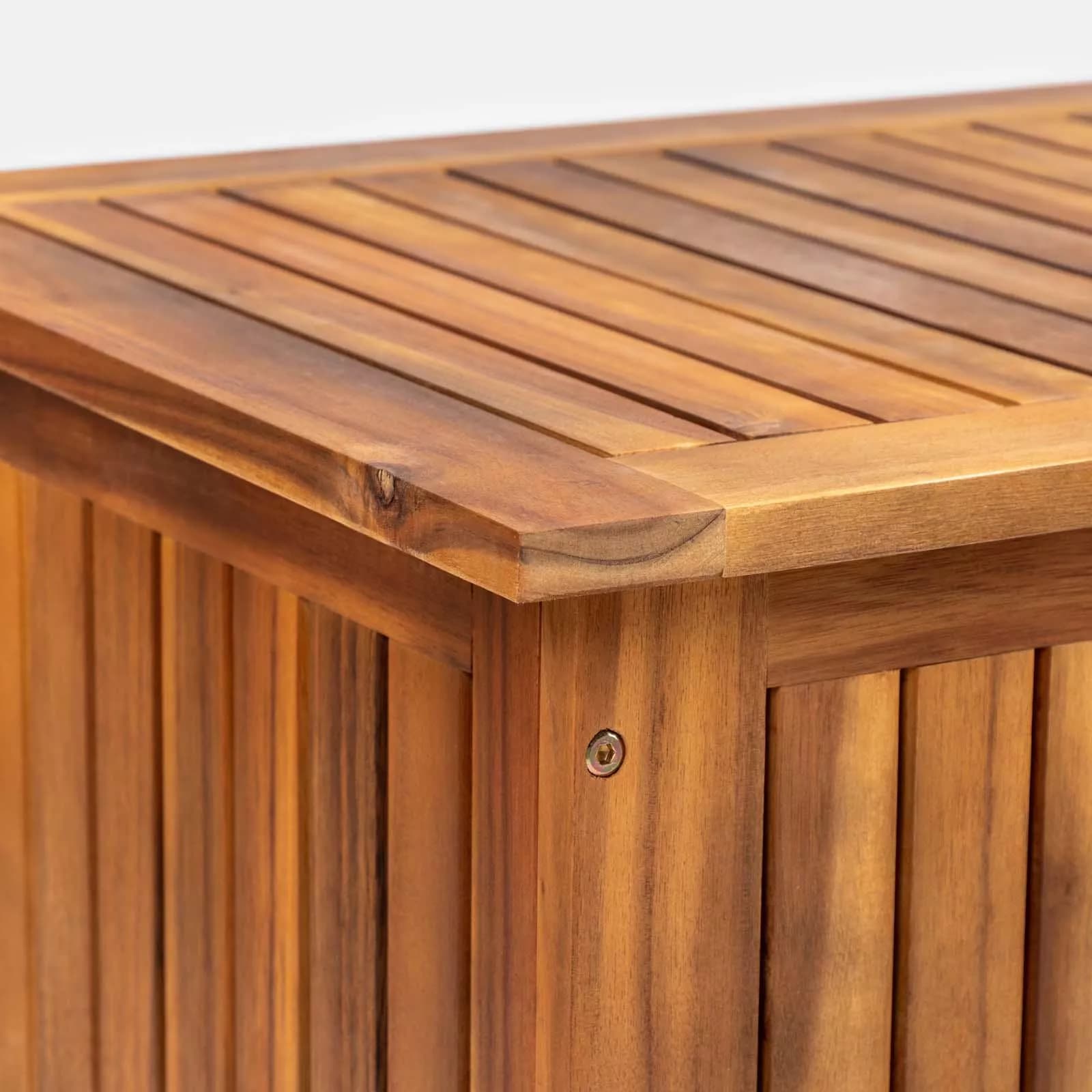 Baule contenitore in legno di acacia con ruote - Paja