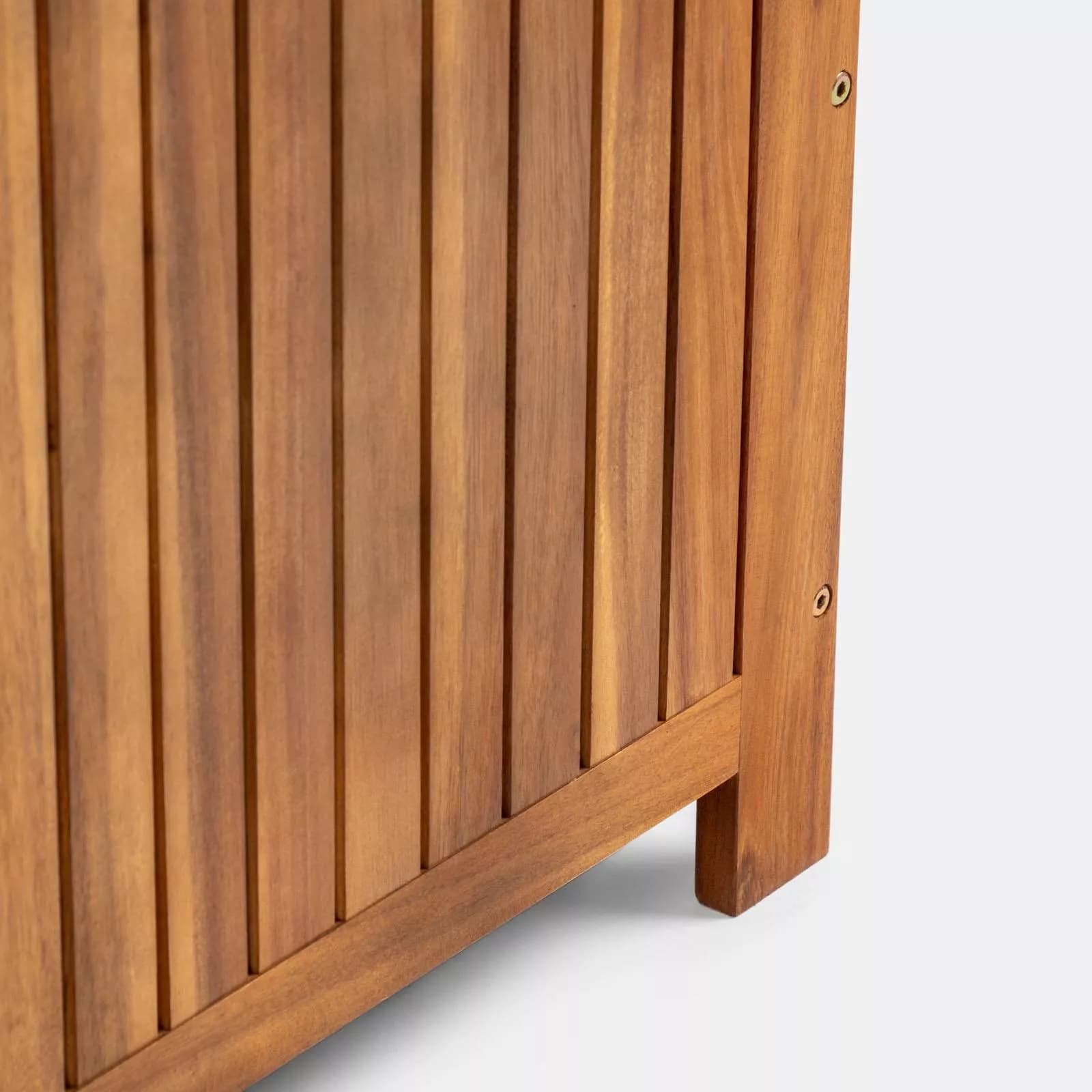 Baule contenitore in legno di acacia con ruote - Paja