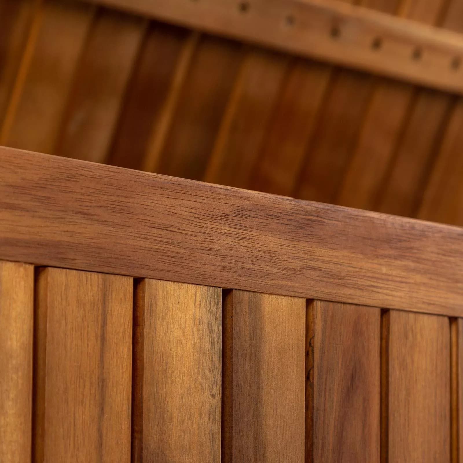 Baule contenitore in legno di acacia con ruote - Paja