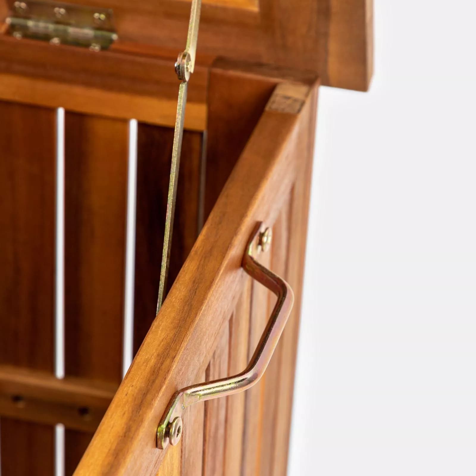 Baule contenitore in legno di acacia con ruote - Paja