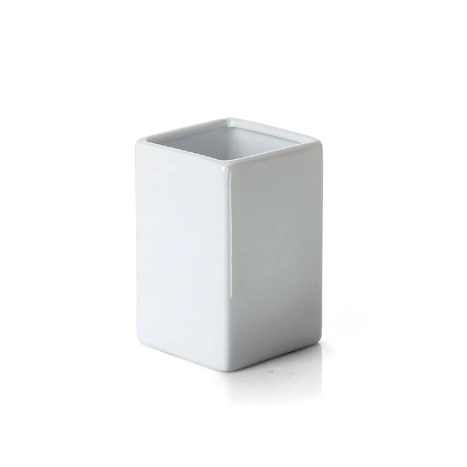 Portaspazzolini in ceramica bianco - Verbena di Gedy
