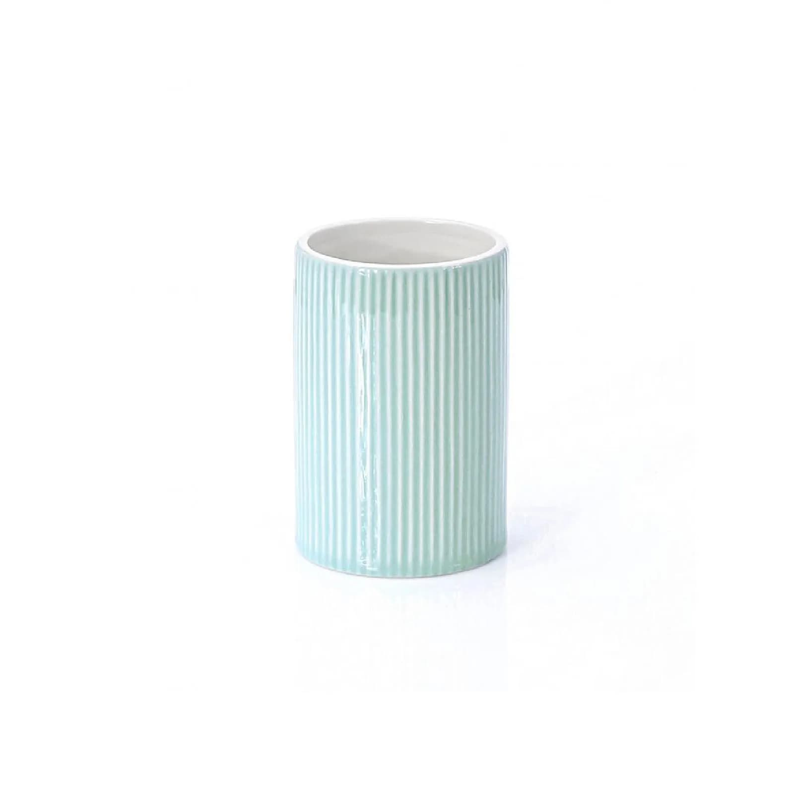 Portaspazzolini d'appoggio in ceramica acquamarina - Sabina di Gedy