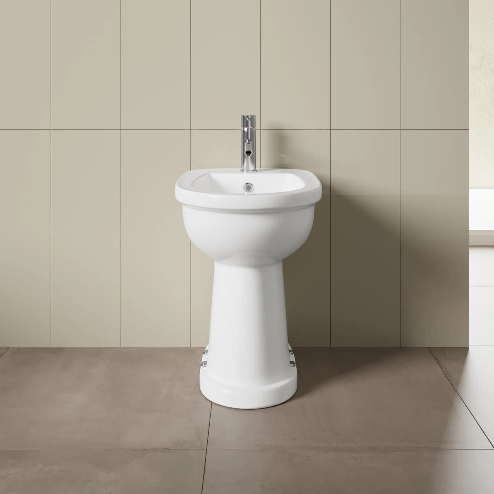 Bidet monoforo da 49h cm in ceramica bianco