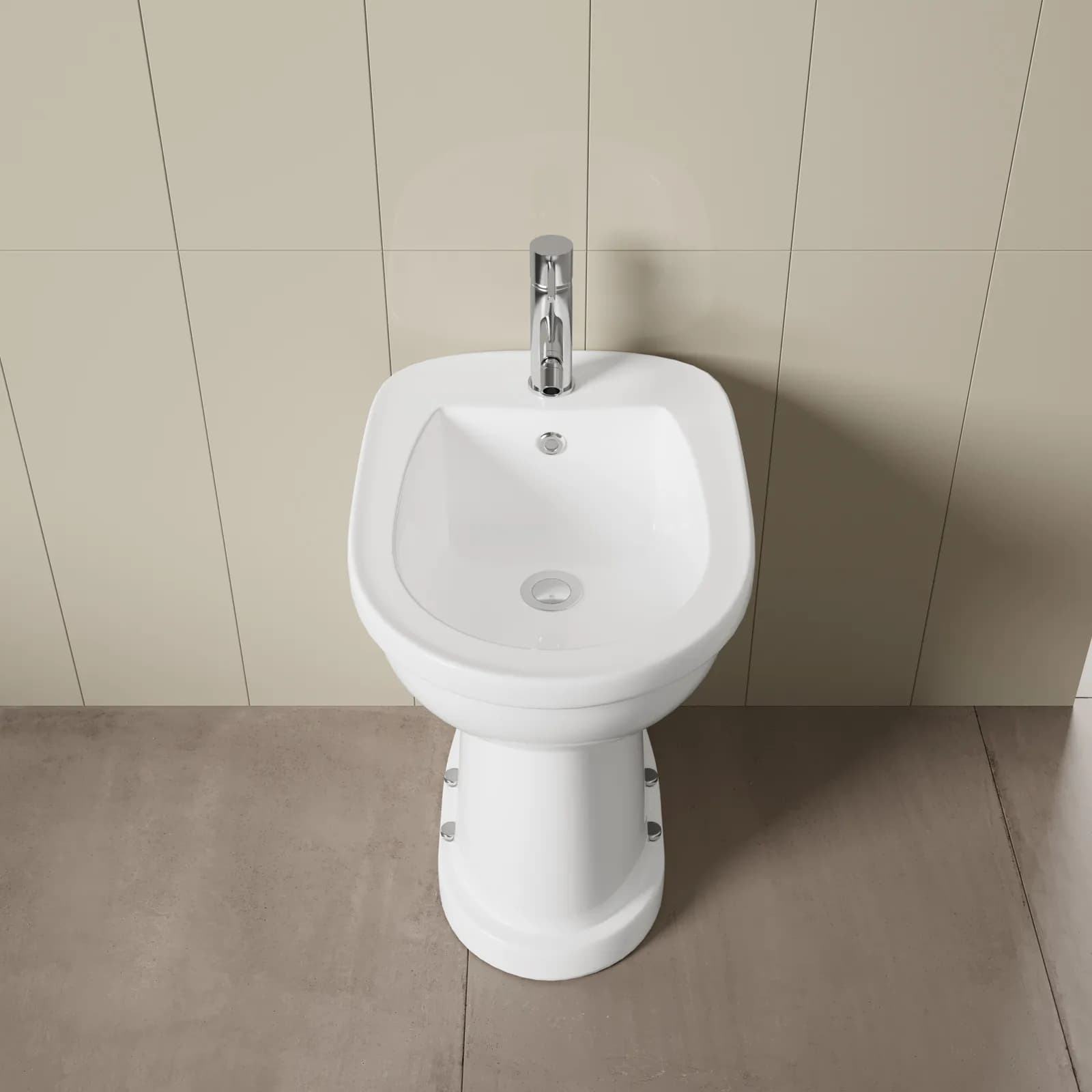 Bidet monoforo da 49h cm in ceramica bianco