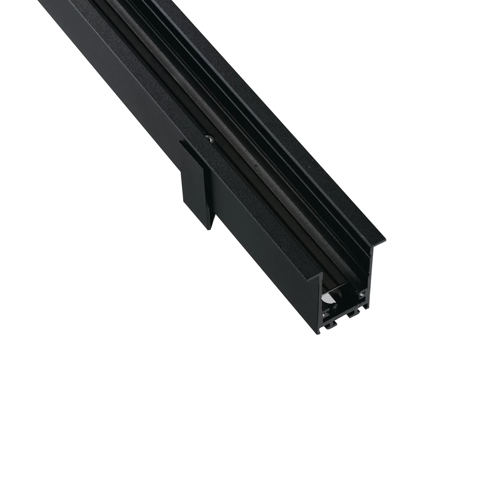 Binario 2 m a incasso con cornice in alluminio nero - Power Inc