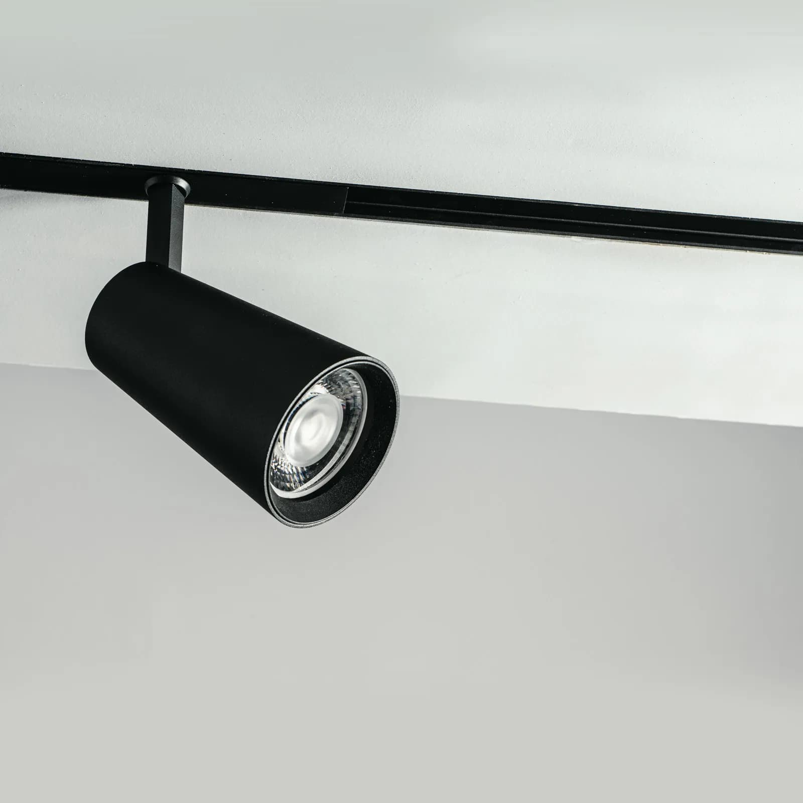 Binario 2 m incasso a filo in alluminio nero - Power Row
