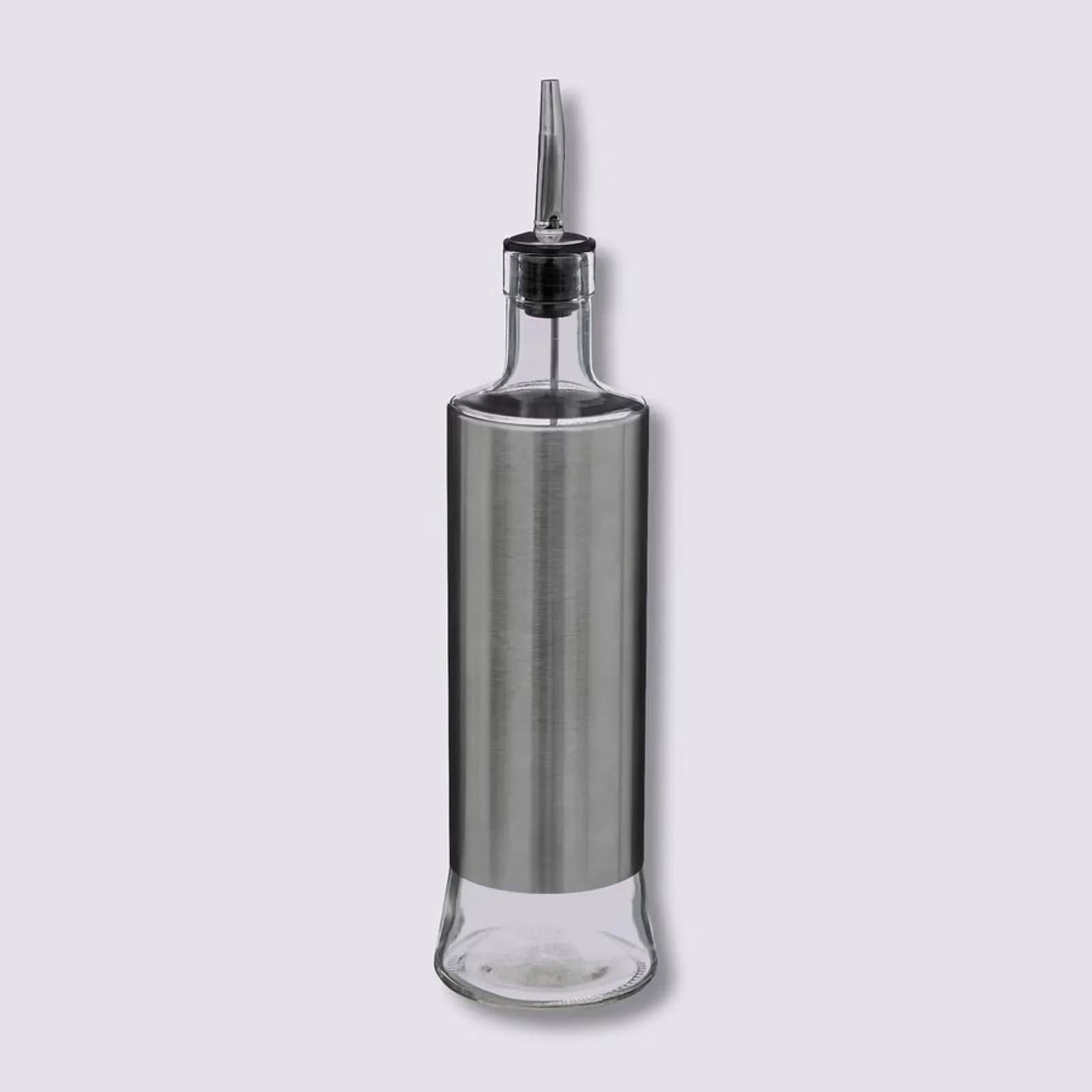 Bottiglia 30h cm per olio o aceto in acciaio inox e vetro