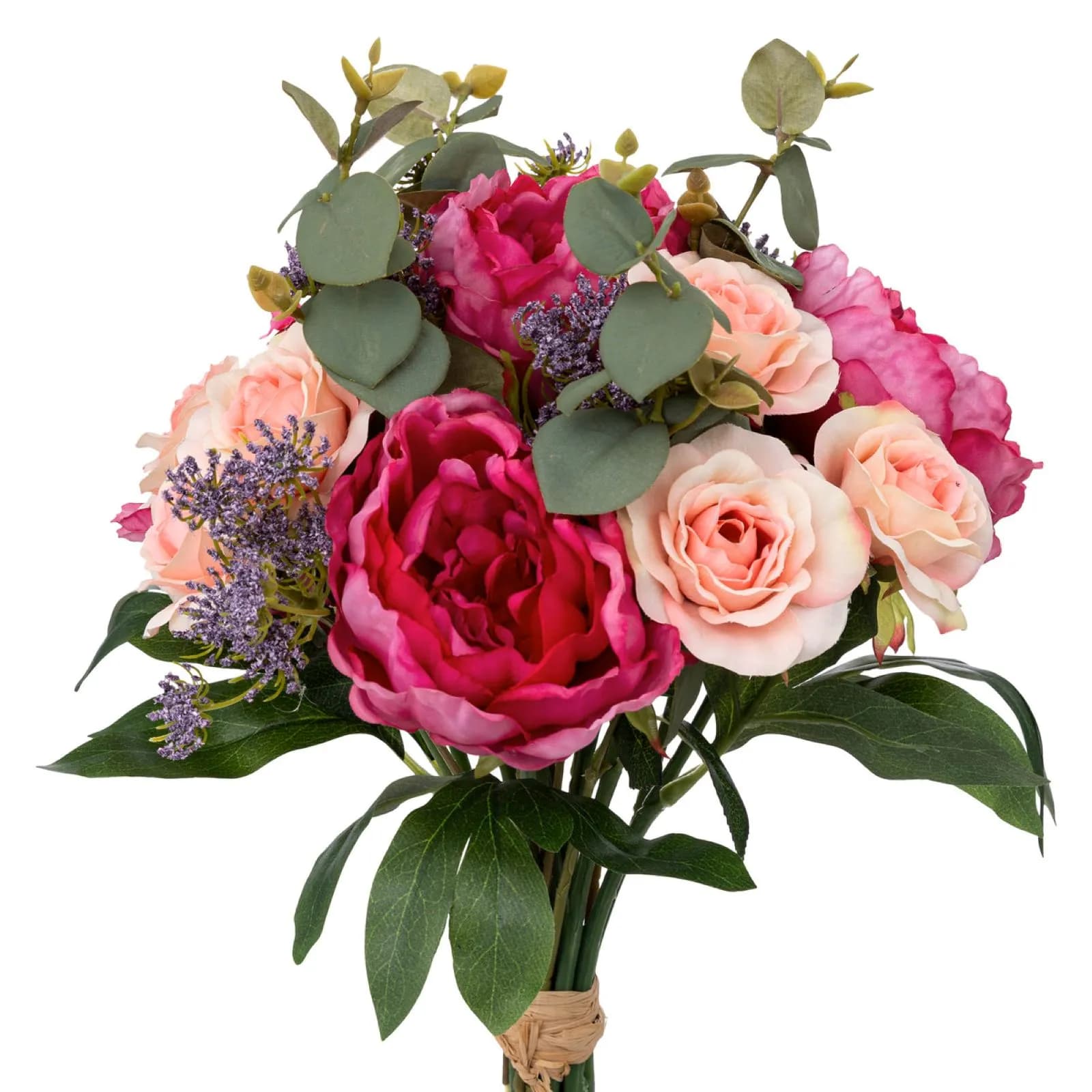 Bouquet di fiori musti artificiali 53h cm rosa e multicolore