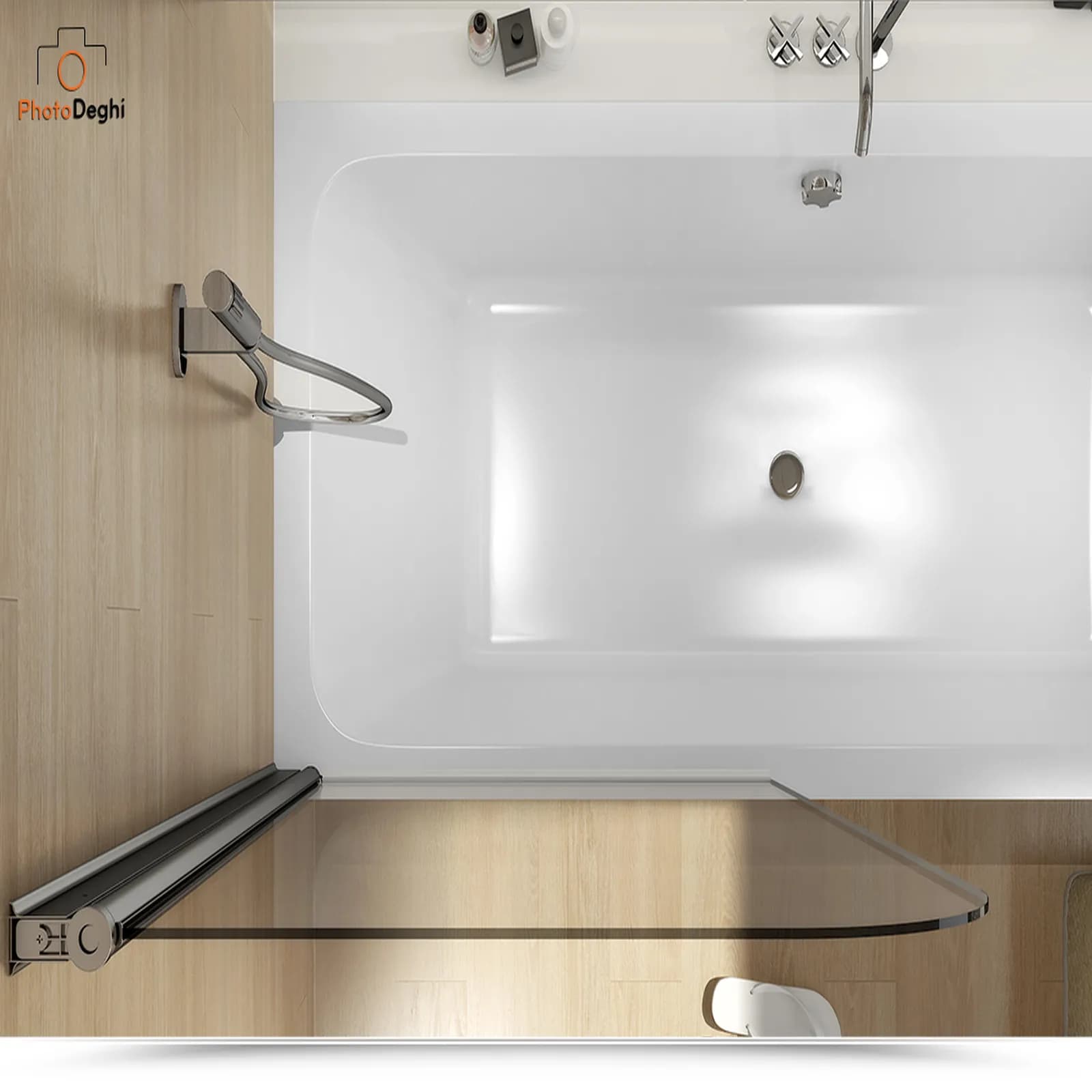 Box doccia sopravasca cm 80 paratia girevole in vetro temperato reversibile - Zenit