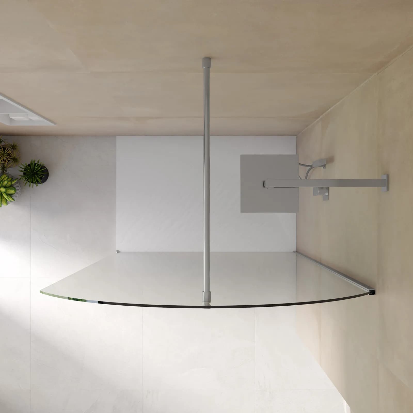 Box doccia Walk in arco 120 cm vetro anticalcare trasparente e profilo cromo 210 h - Deka