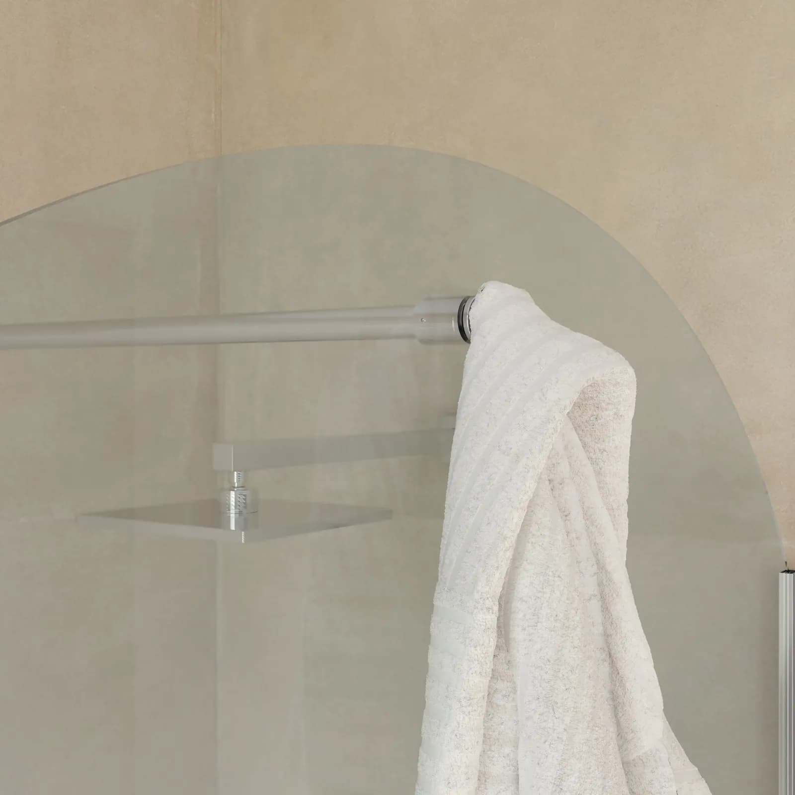 Box doccia Walk in arco 120 cm vetro anticalcare trasparente e profilo cromo 210 h - Deka