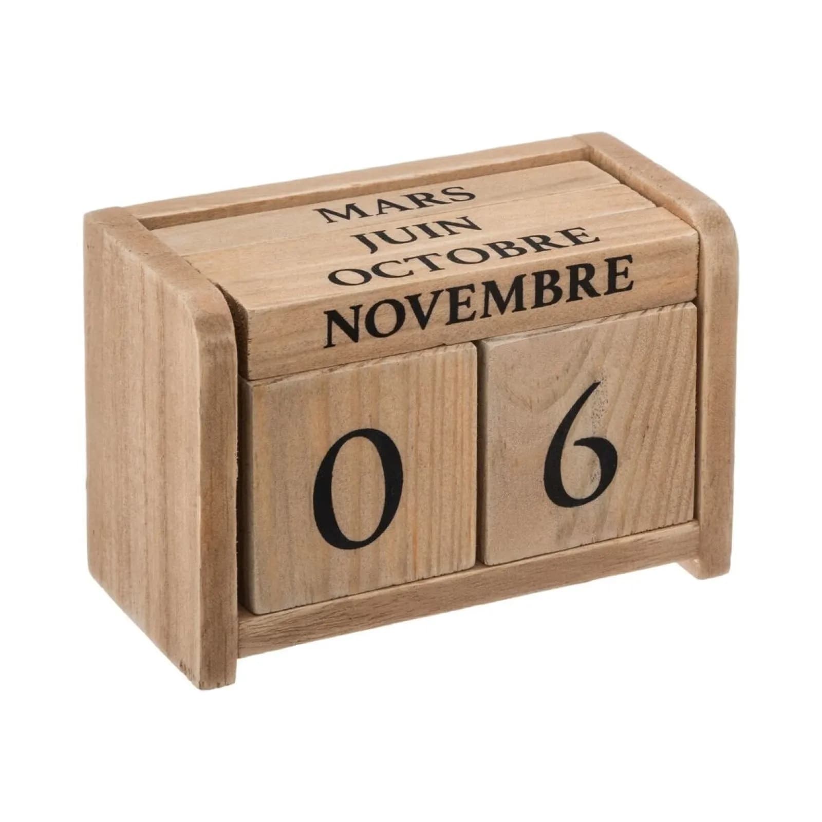 Calendario da tavolo 7x11h cm in legno di paulownia naturale
