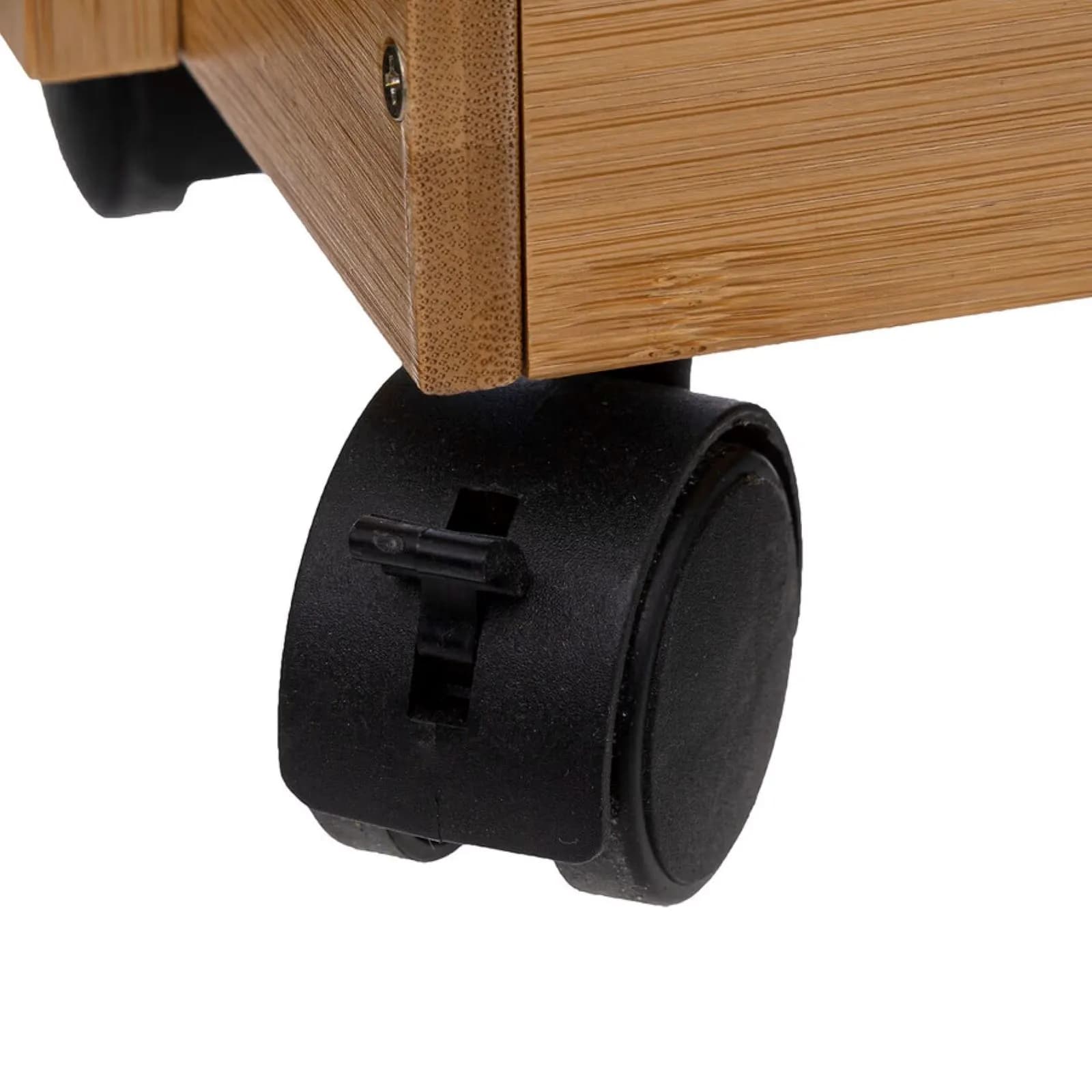 Carrello salvaspazio 86h cm in legno di bambù naturale con ruote e 4 ripiani