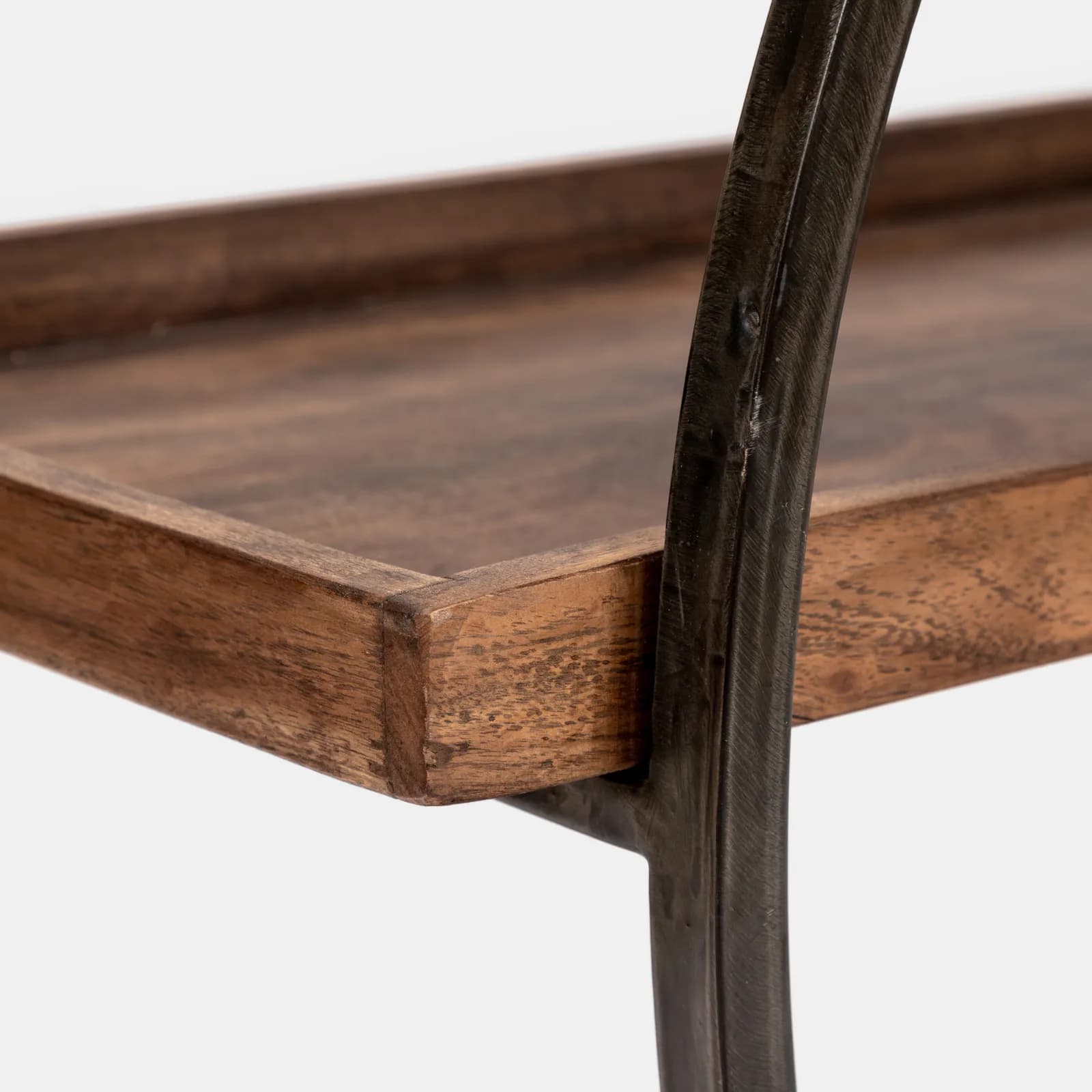 Carrello portabottiglie tondo 100x90h cm con 3 ripiani in legno - Freia Acacia