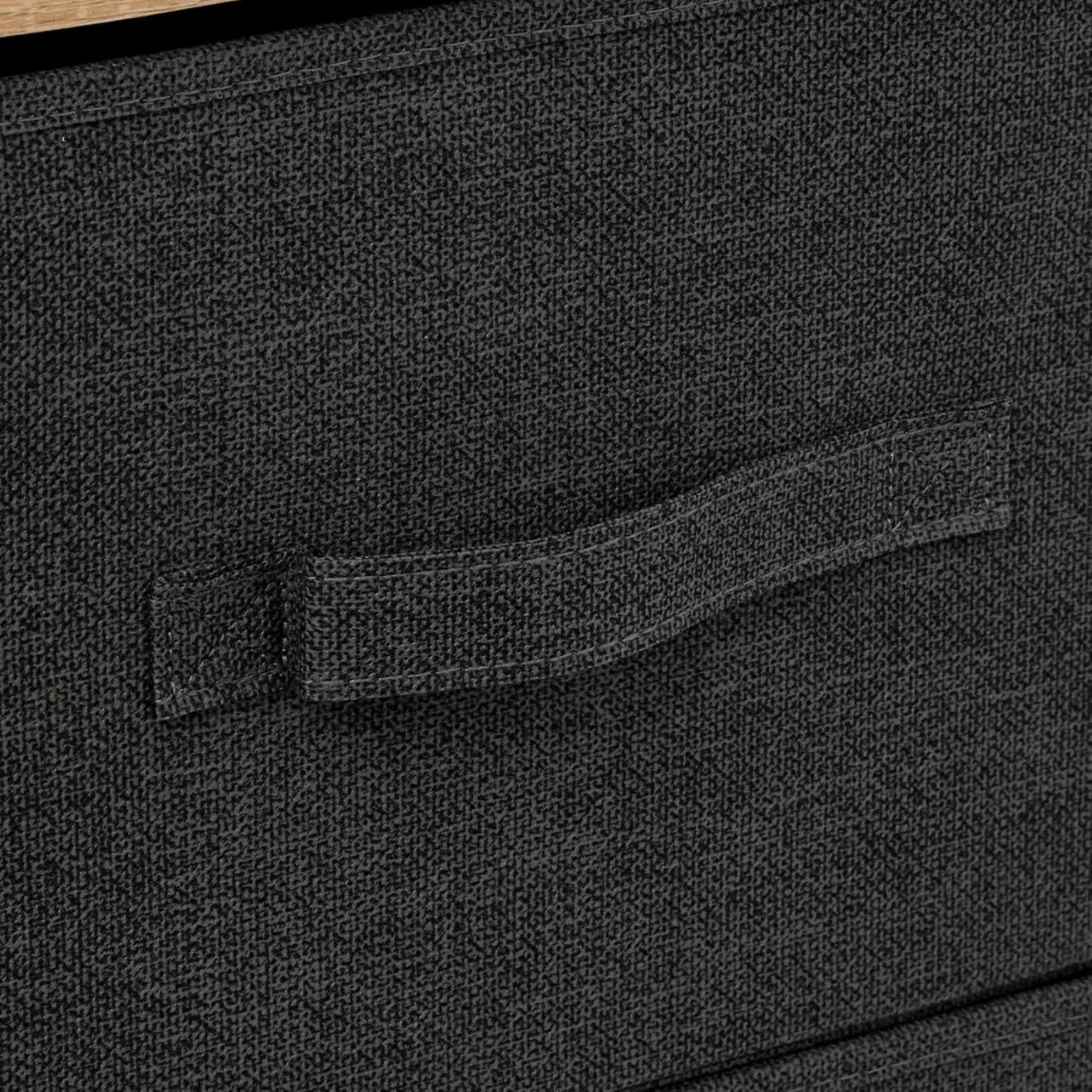 Cassettiera 45x114h cm in acciaio nero e legno con 5 cassetti in tessuto - Texty