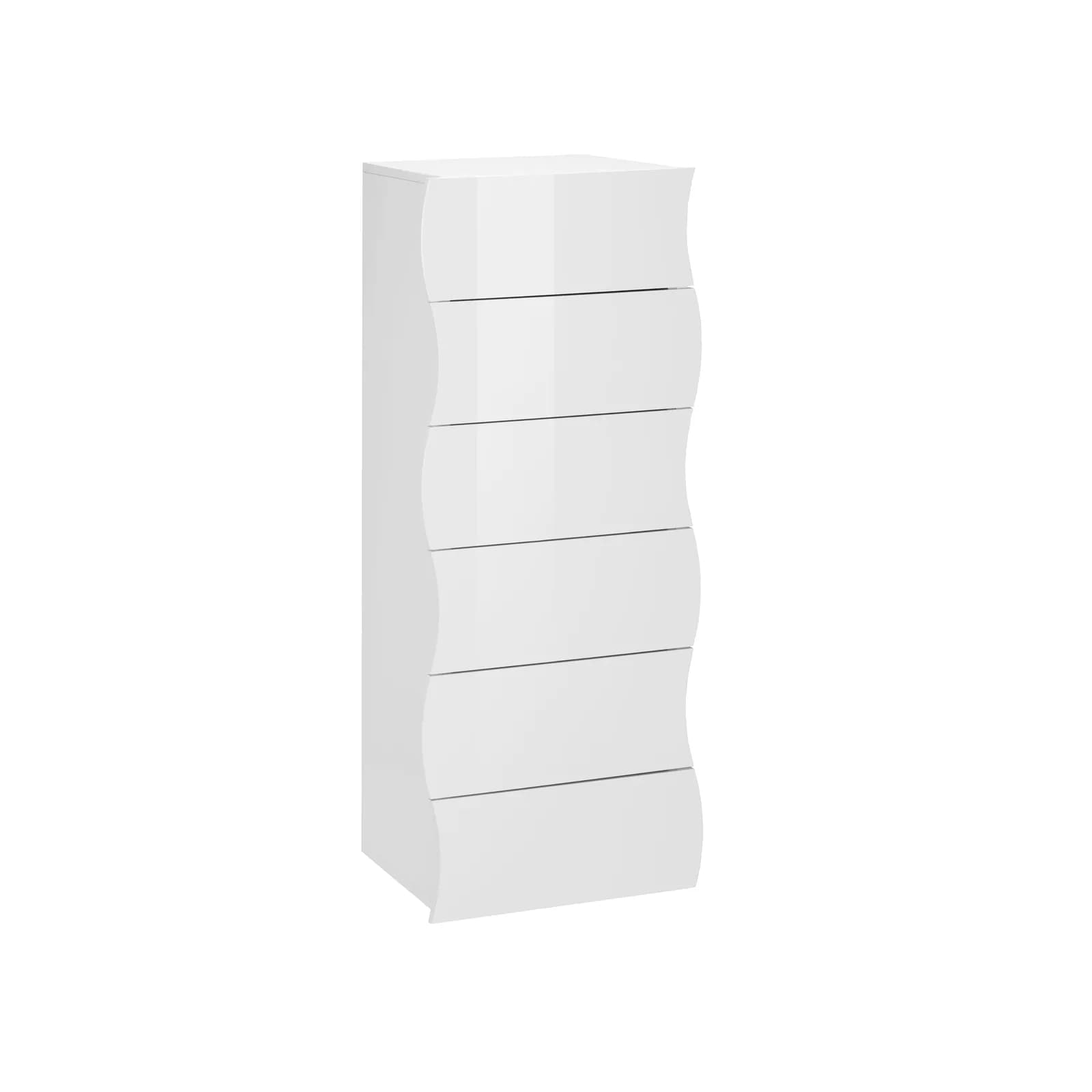 Settimino 42x121h cm con 6 cassetti bianco lucido - Moss