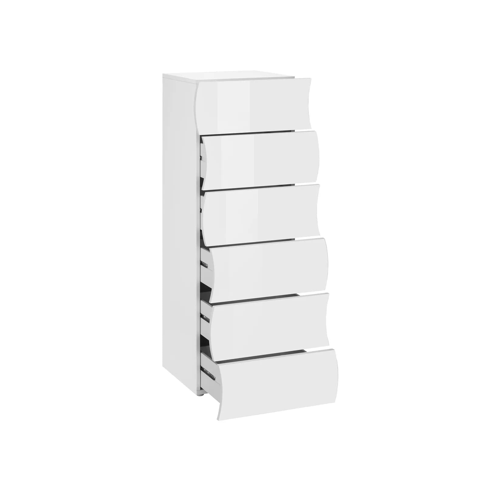 Settimino 42x121h cm con 6 cassetti bianco lucido - Moss
