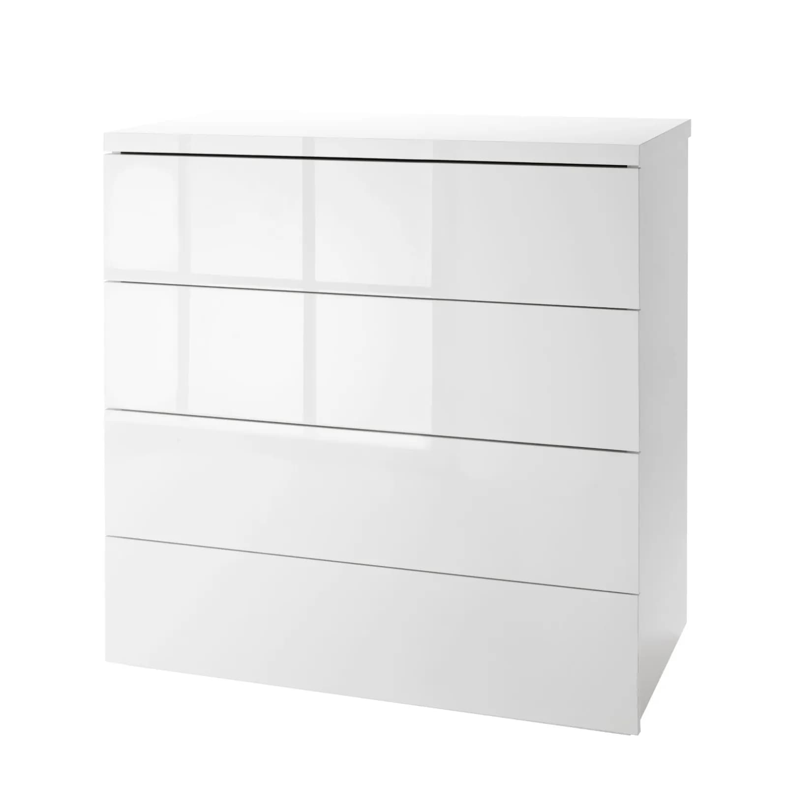 Cassettiera 85x88h cm con quattro cassetti bianco lucido - Reina