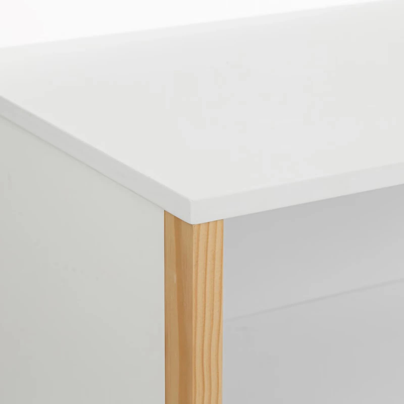 Cassettiera 85x80h cm in legno bianco e naturale con 2 cassetti - Sissy Kids