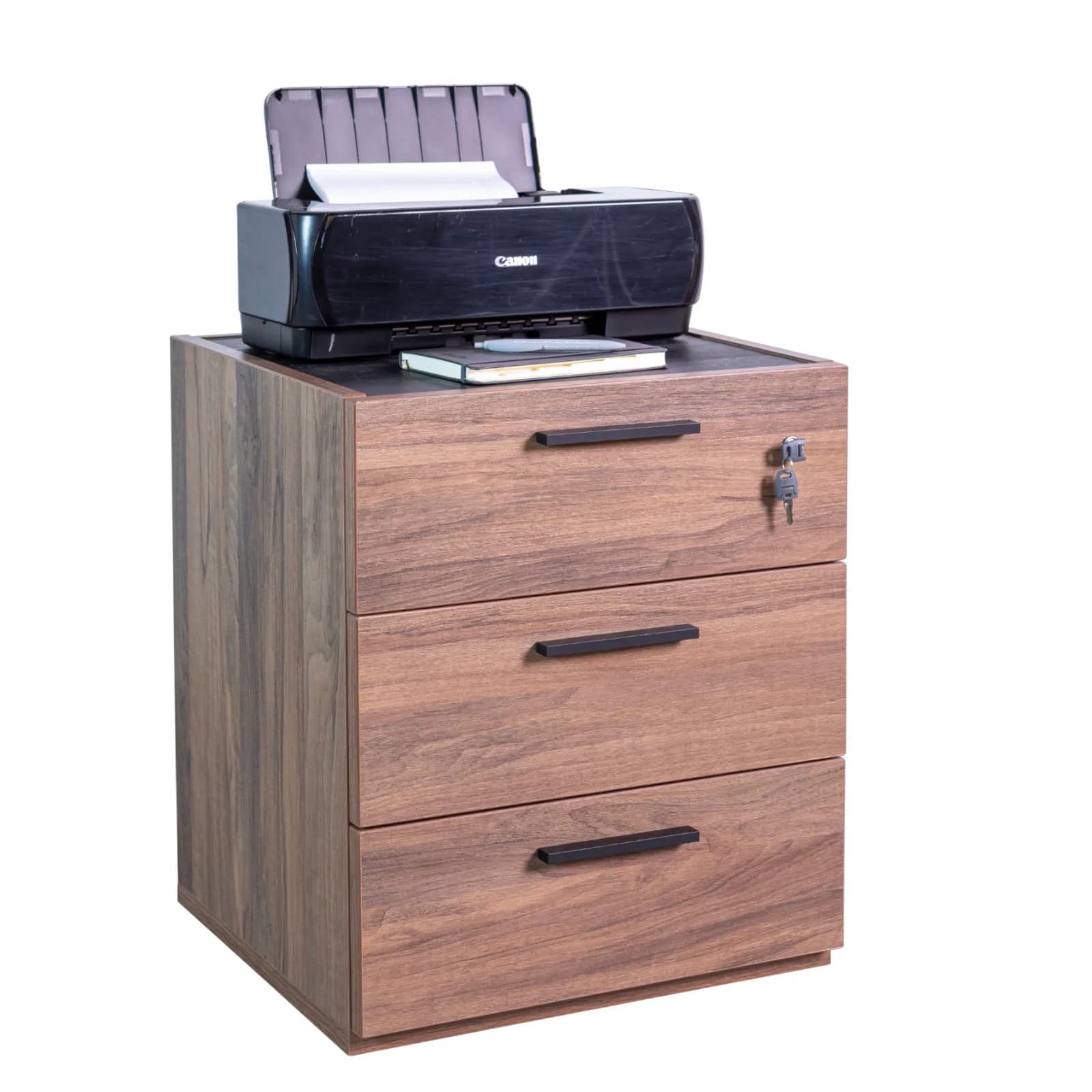 Cassettiera con 3 cassetti color noce con ruote a scomparsa - Historic brown