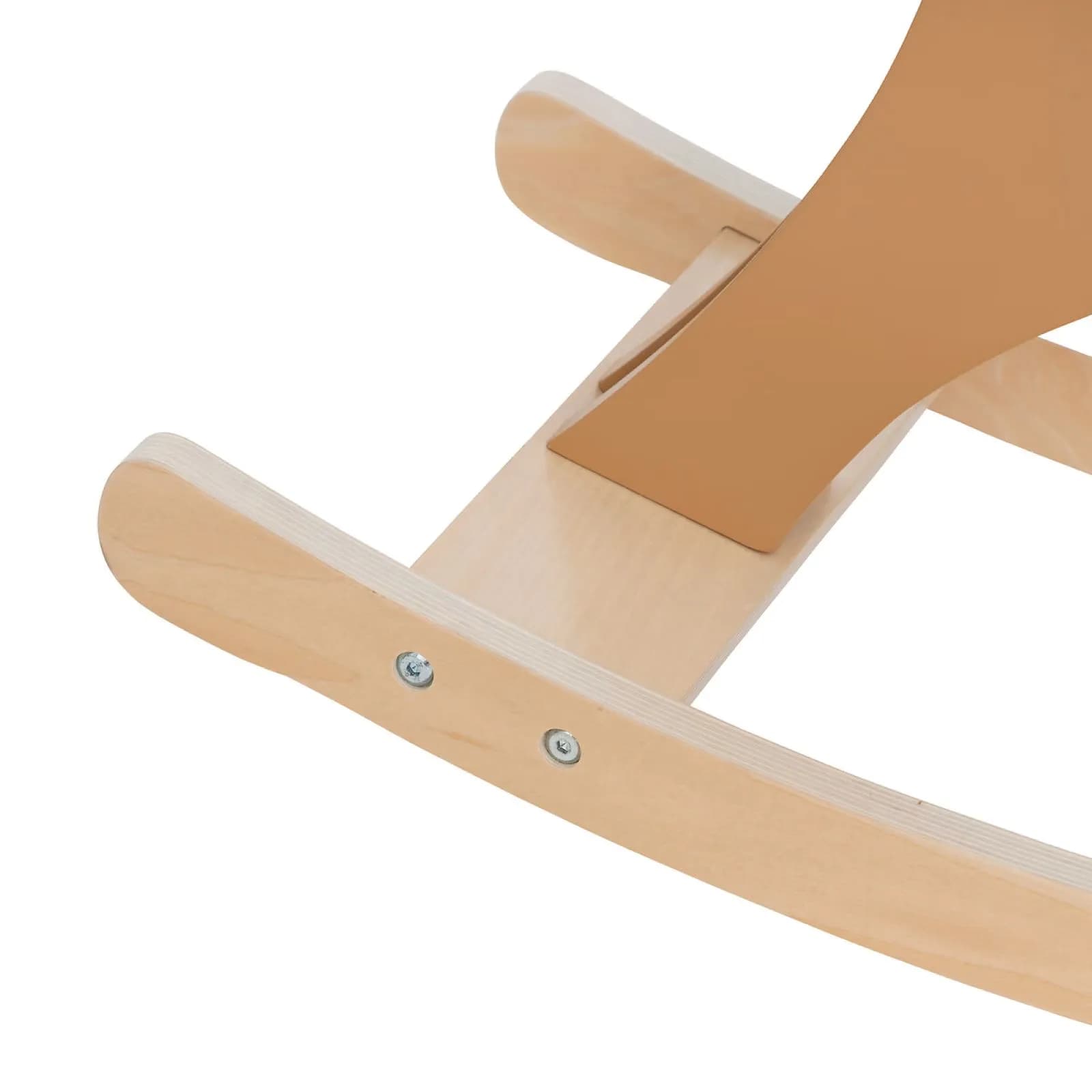 Cavallo a dondolo 64x55h cm in legno naturale e cacao - Kids