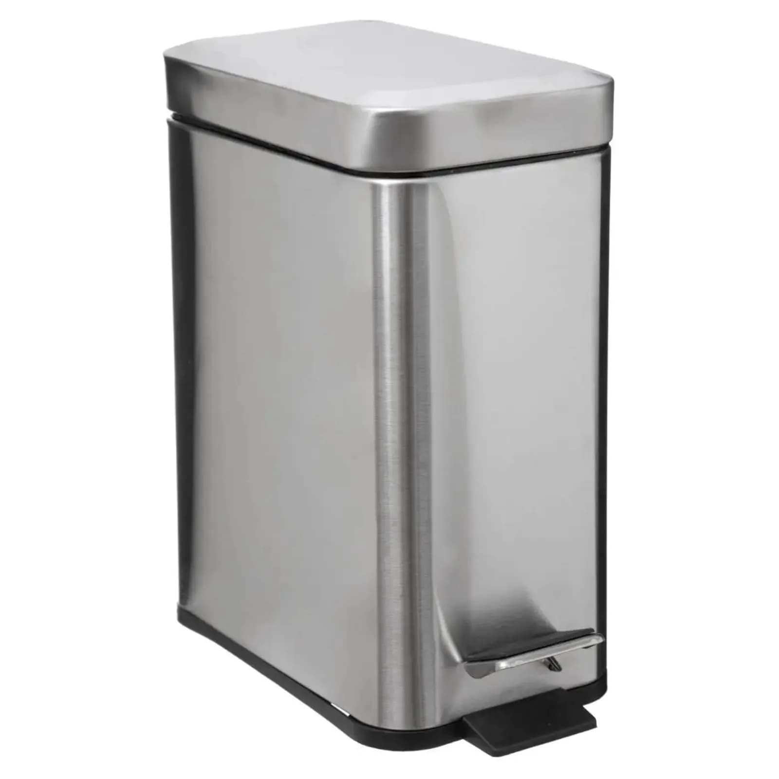 Cestino portarifiuti rettangolare 5 litri in acciaio inox con chiusura soft close