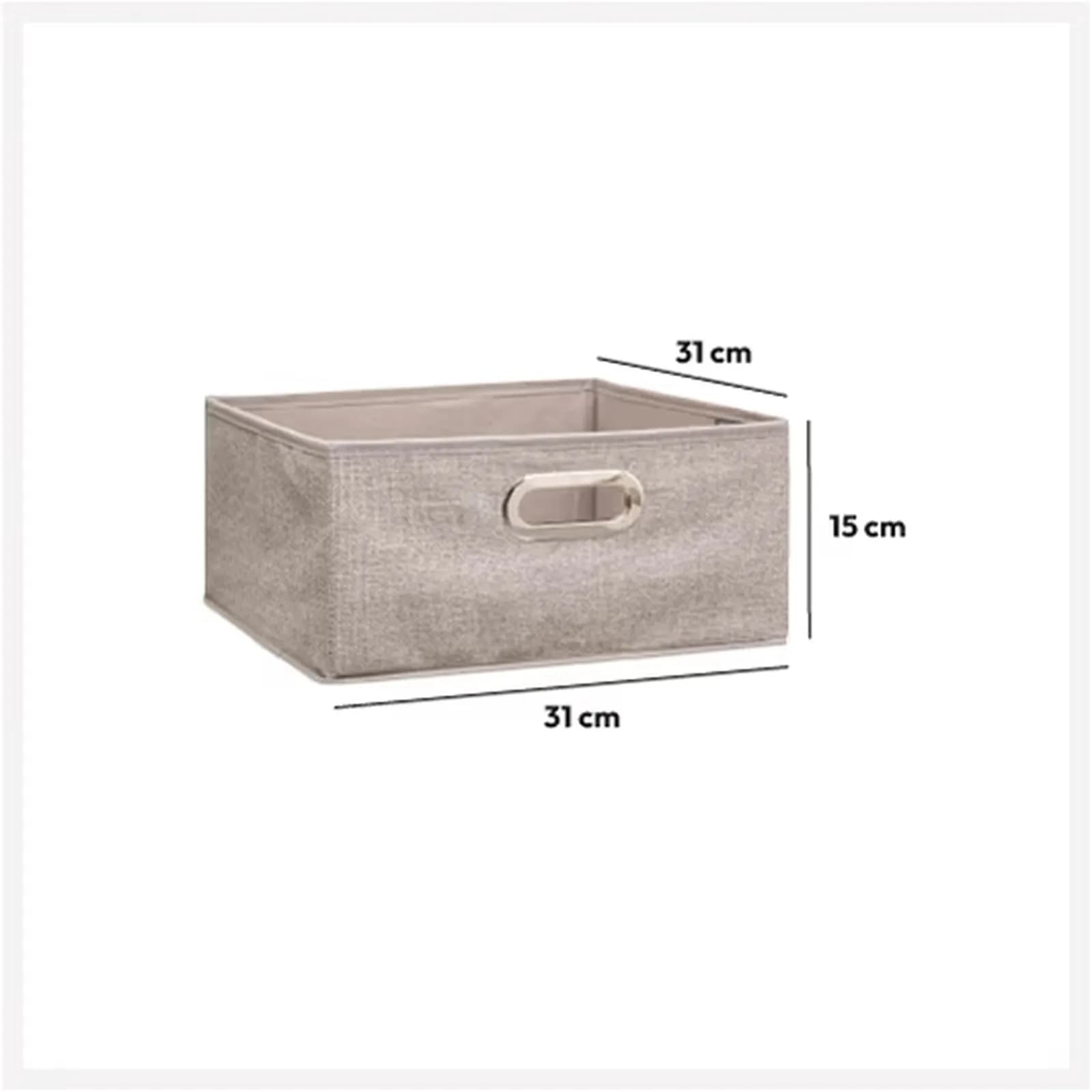 Cesto contenitore 31x15h cm in tessuto beige screziato